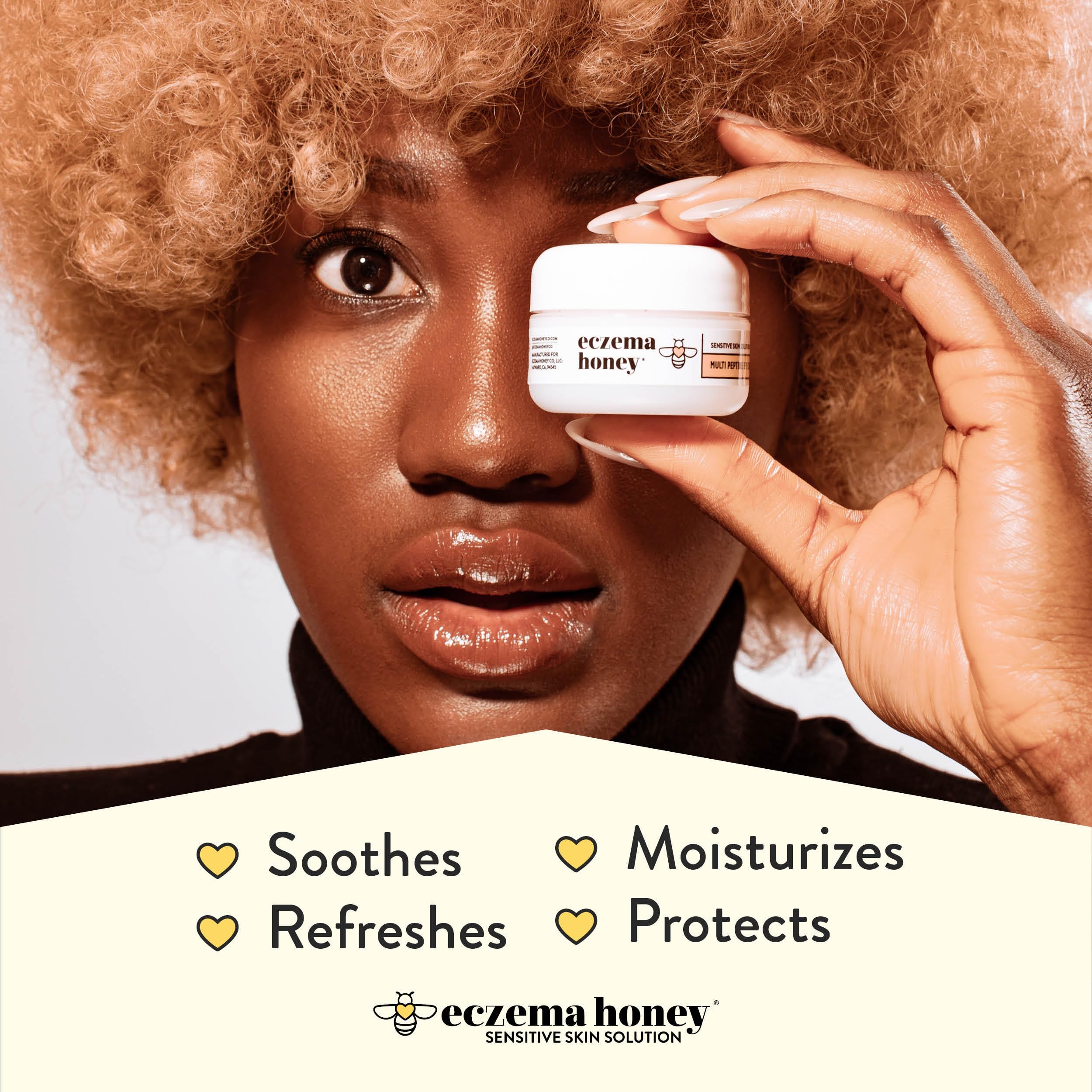 Testée dermatologiquement, adaptée aux peaux sensibles par Eczema Honey