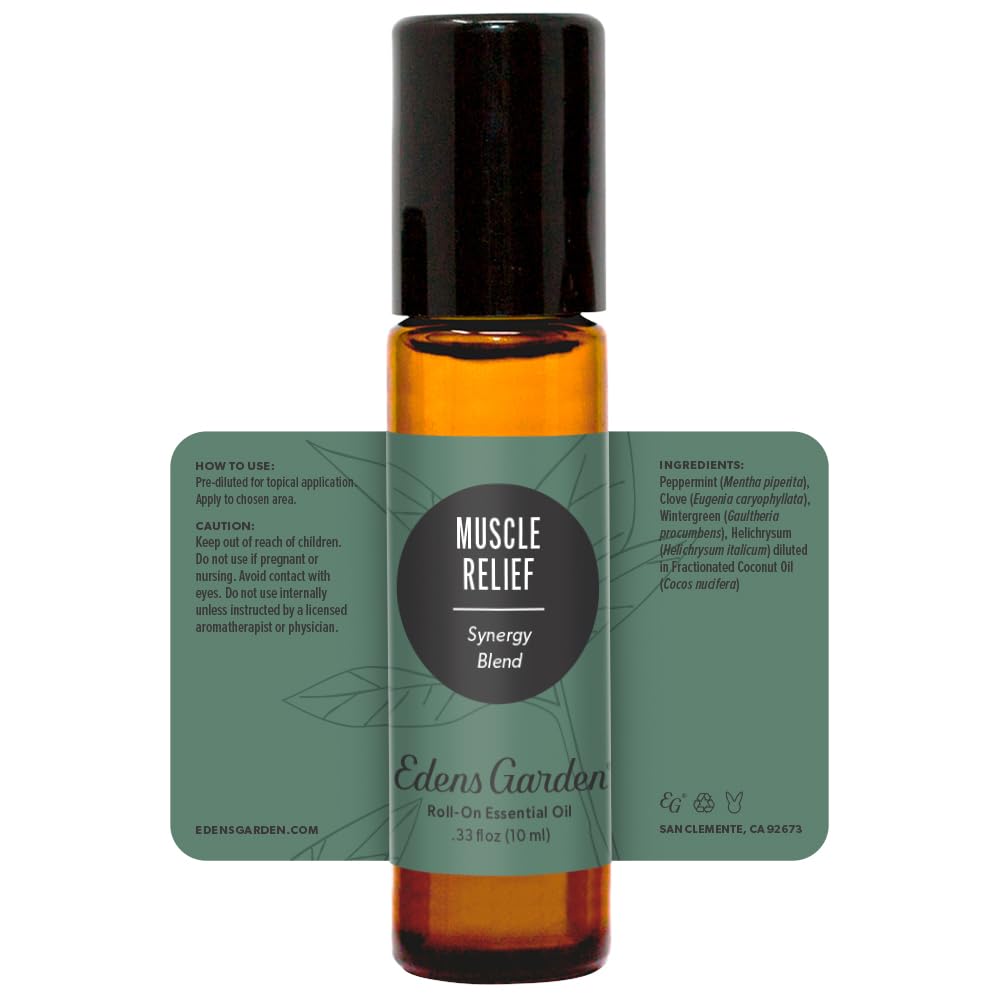 Edens Garden Muscle Relief Roll-On, parfait pour un moment bien-être à domicile.