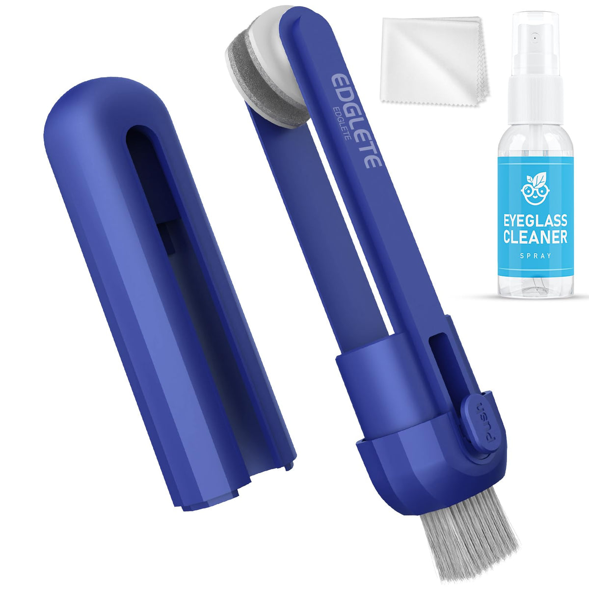 Kit Edglete avec brosse haute densité pour un nettoyage précis des montures.