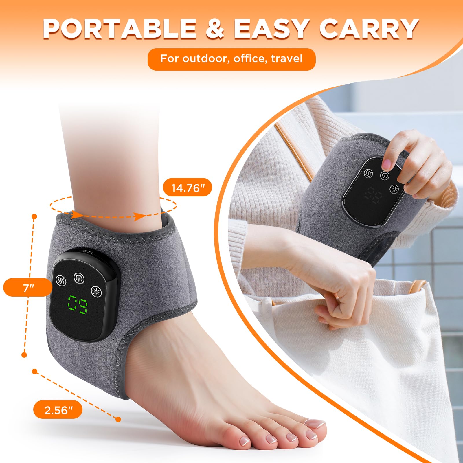 EDIFOLLY massage-cheville avec 3 modes de vibration.