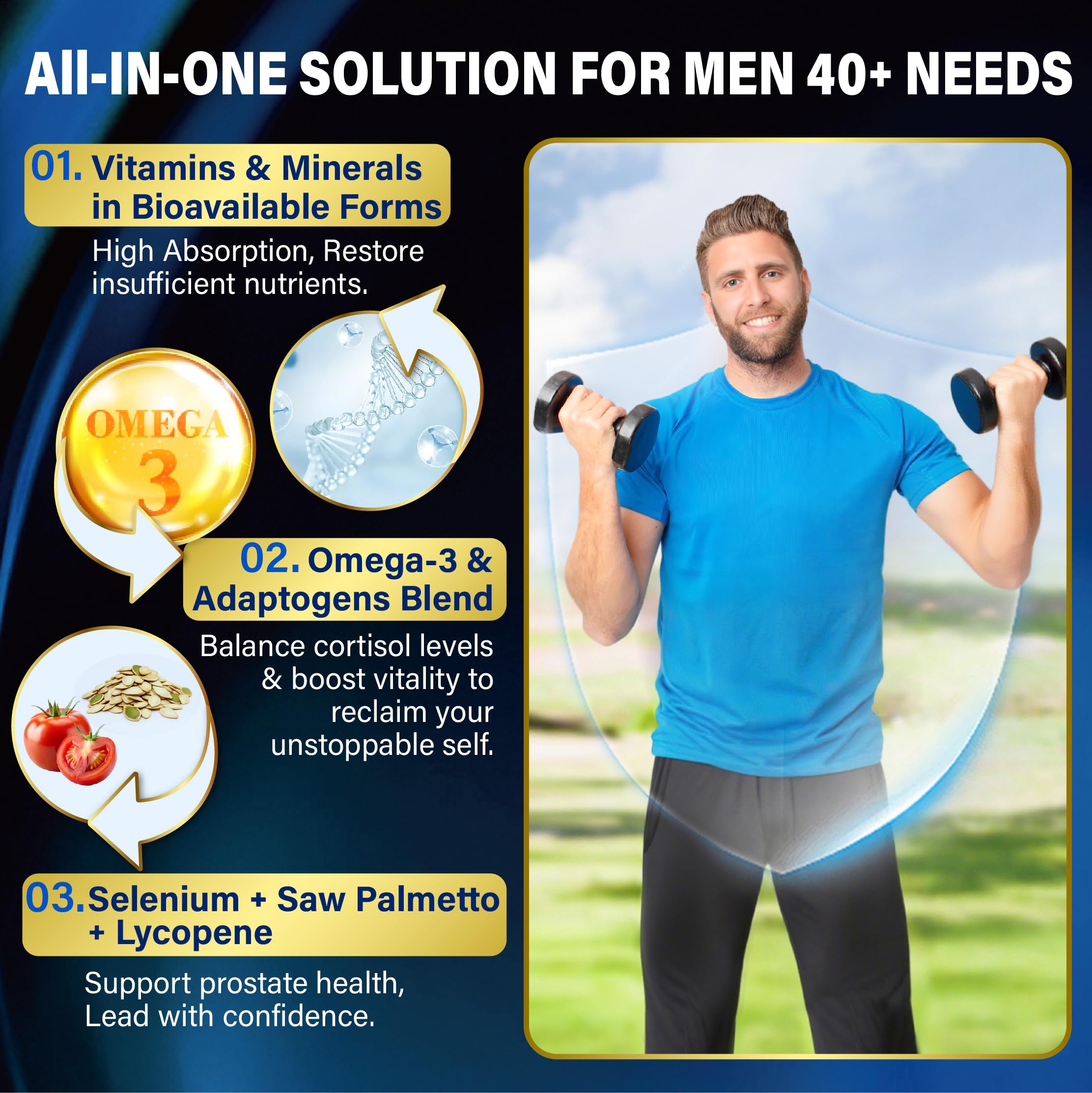 Gommes Edmmyliy pour hommes quarante-plus — biodisponibilité améliorée.
