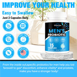 Edoempe Probiotiques pour hommes – 60 capsules prêtes à s’intégrer à votre routine.