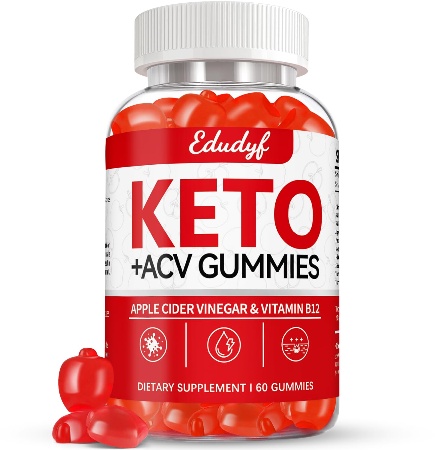 EDUDYF Keto ACV Gummies en bouteille, pratique pour votre routine quotidienne.