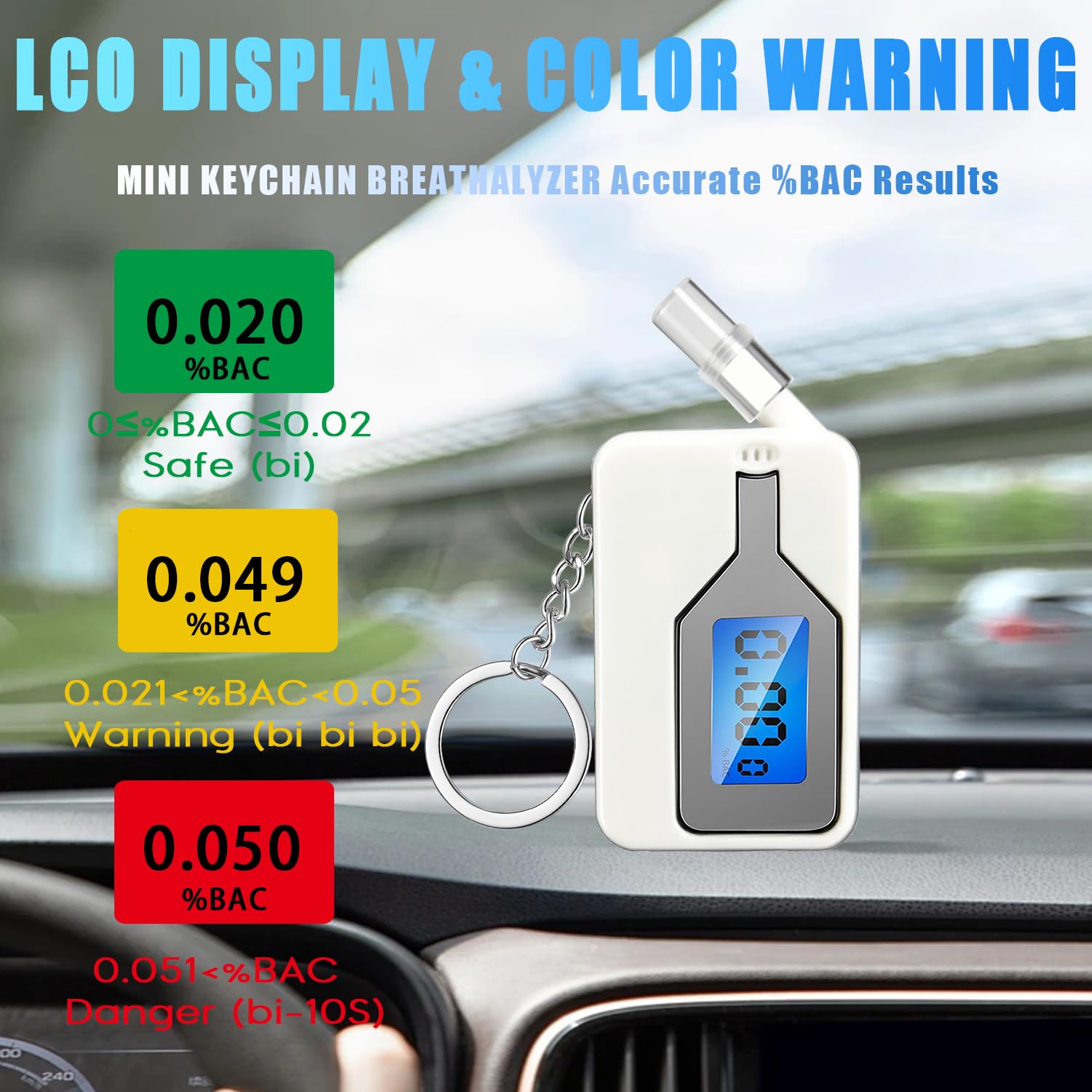 EEKETONE Détecteur d’alcool afficheur LCD clair pour une lecture rapide du BAC