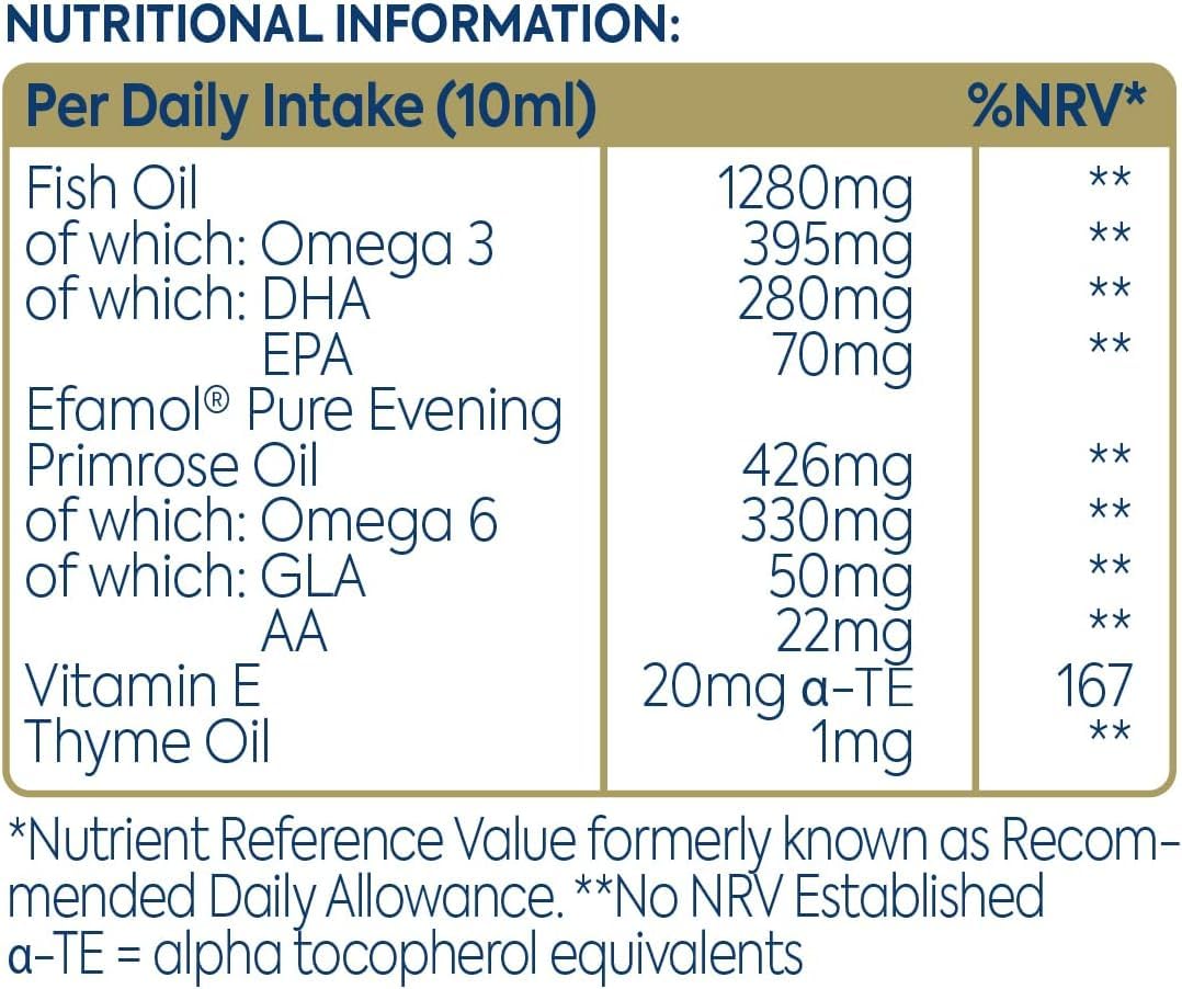 Efamol Efalex flacon en verre préservant fraîcheur et efficacité.