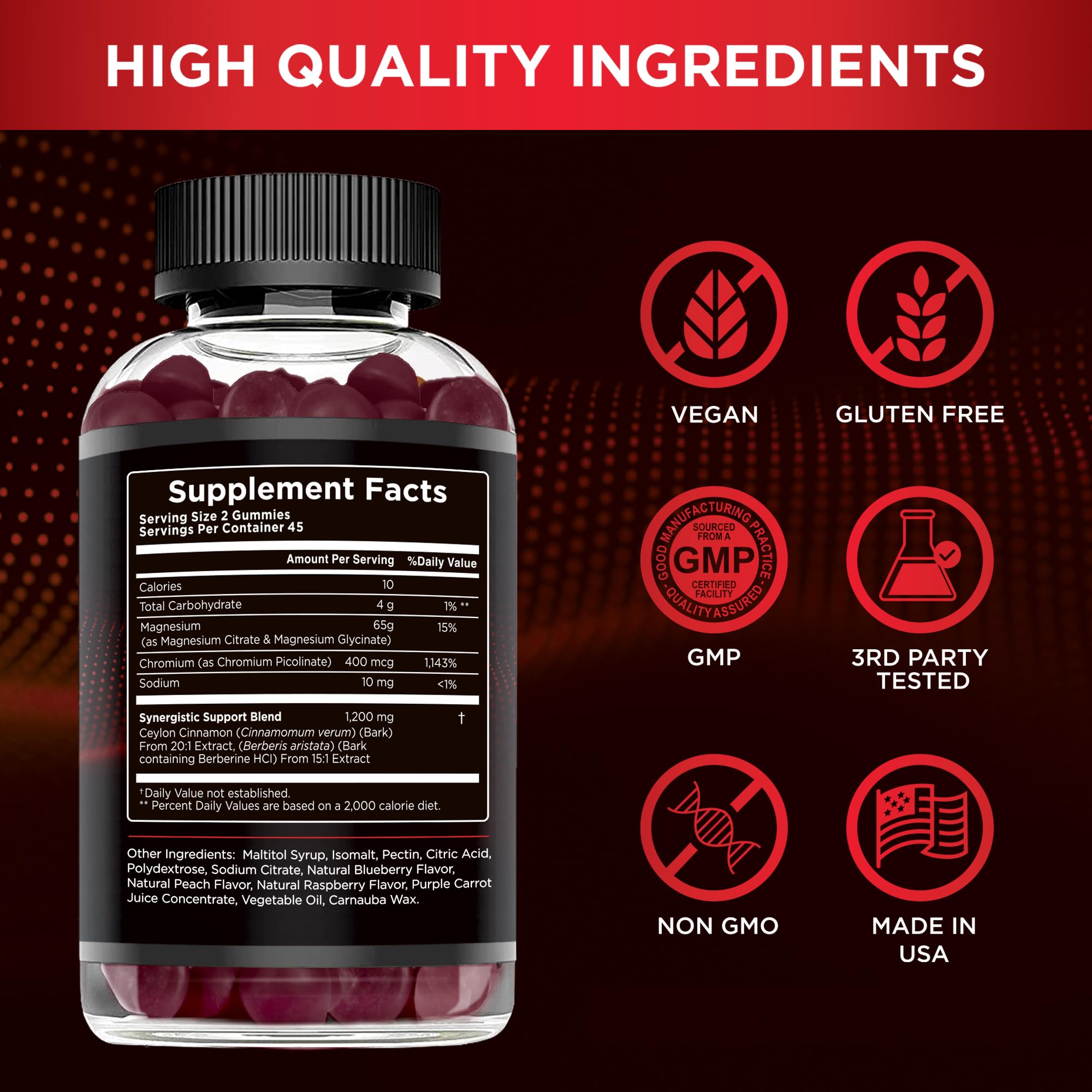 Effective Nutra Berberine Gummies, saveur fruits rouges naturelle pour une dégustation agréable.