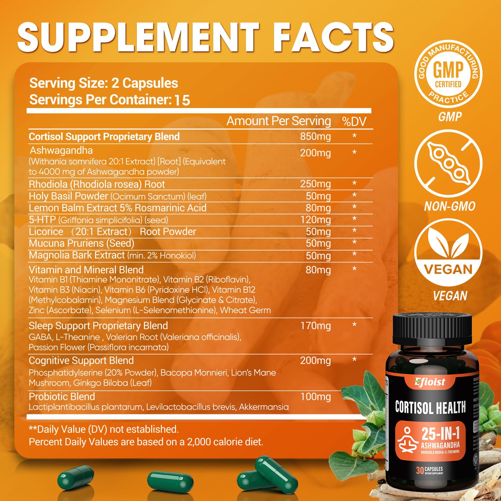 Efioist Capsules quotidiennes, dosage simple de 2 capsules par jour.