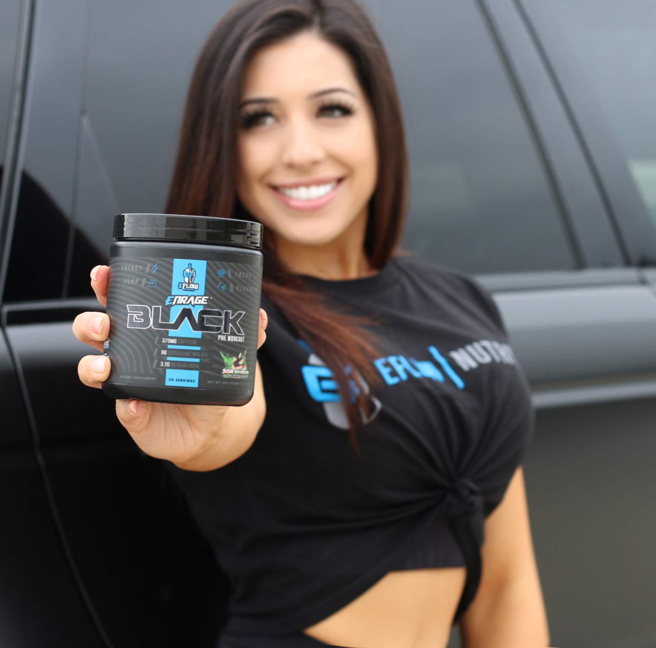 eFlow Nutrition Enrage Black étiquette claire et les informations de dosage
