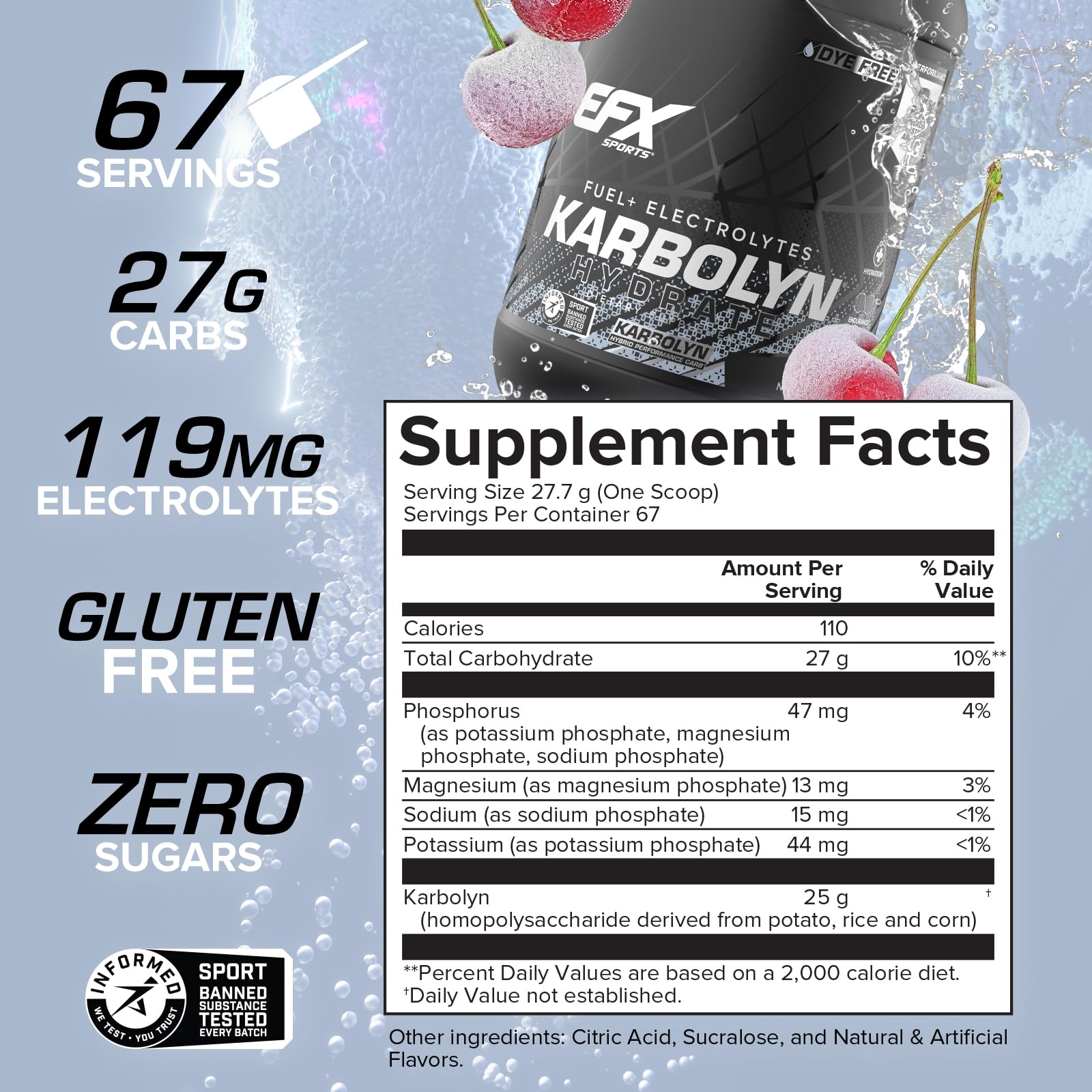 Cuillère-doseuse Karbolyn Hydrate d’EFX, mesure précise avant l’effort.