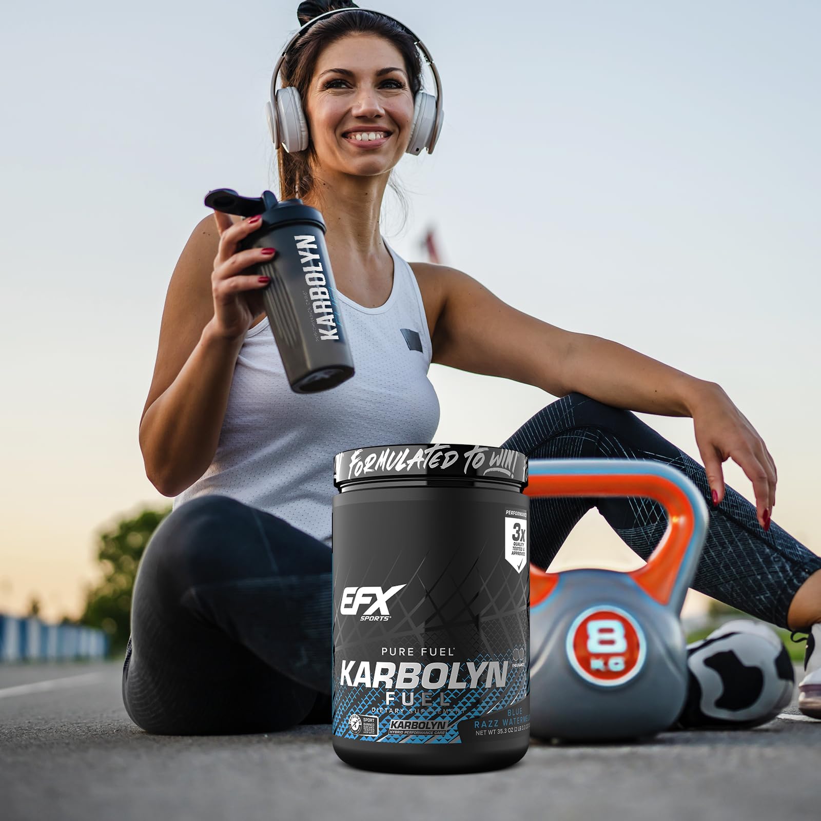 EFX Sports Karbolyn Fuel – formulation sans sucre et sans stimulants, adapté au véganisme.