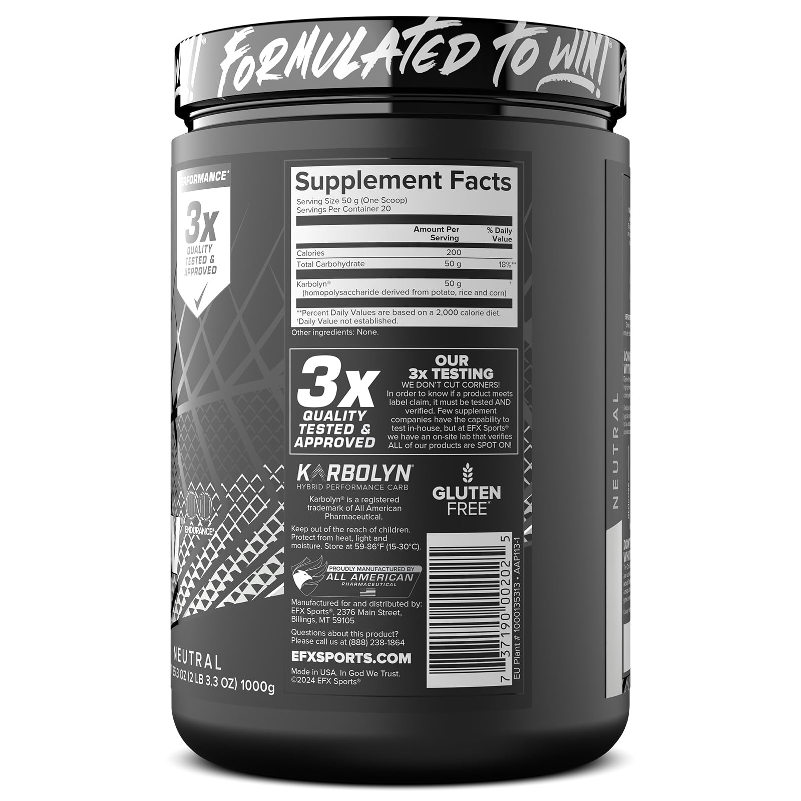 EFX Karbolyn Fuel, certifié Informed-Sport, produit fiable et pur