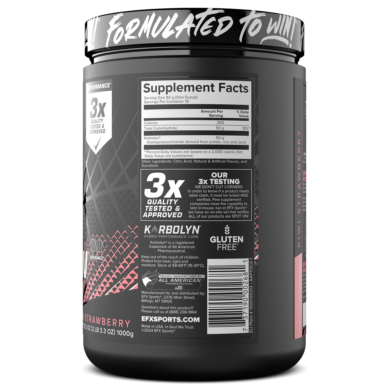 EFX Karbolyn Fuel – contrôle qualité, produit fiable et sans substances interdites.
