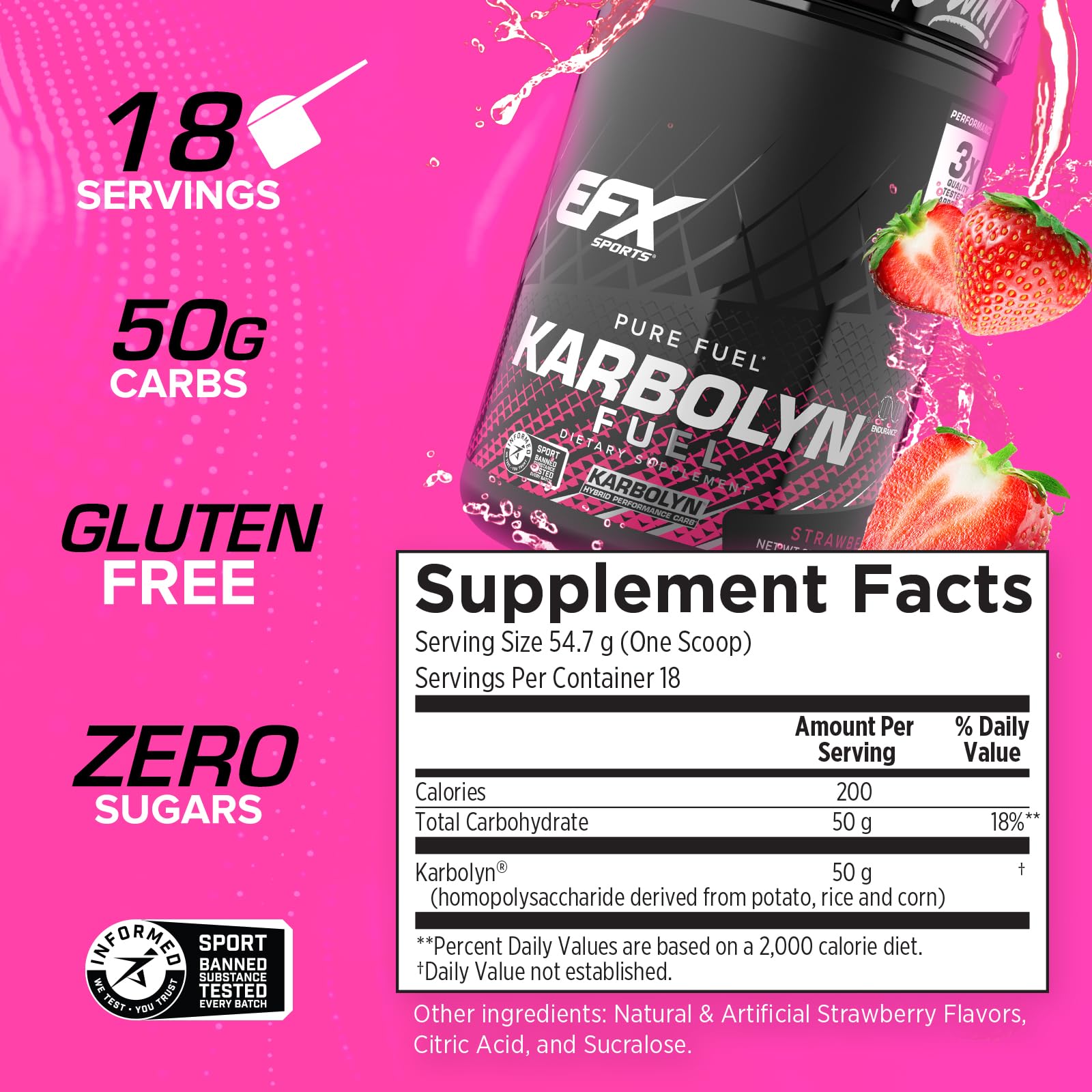 EFX Sports Karbolyn Fuel, doseur inclus pour un dosage précis avant l’effort