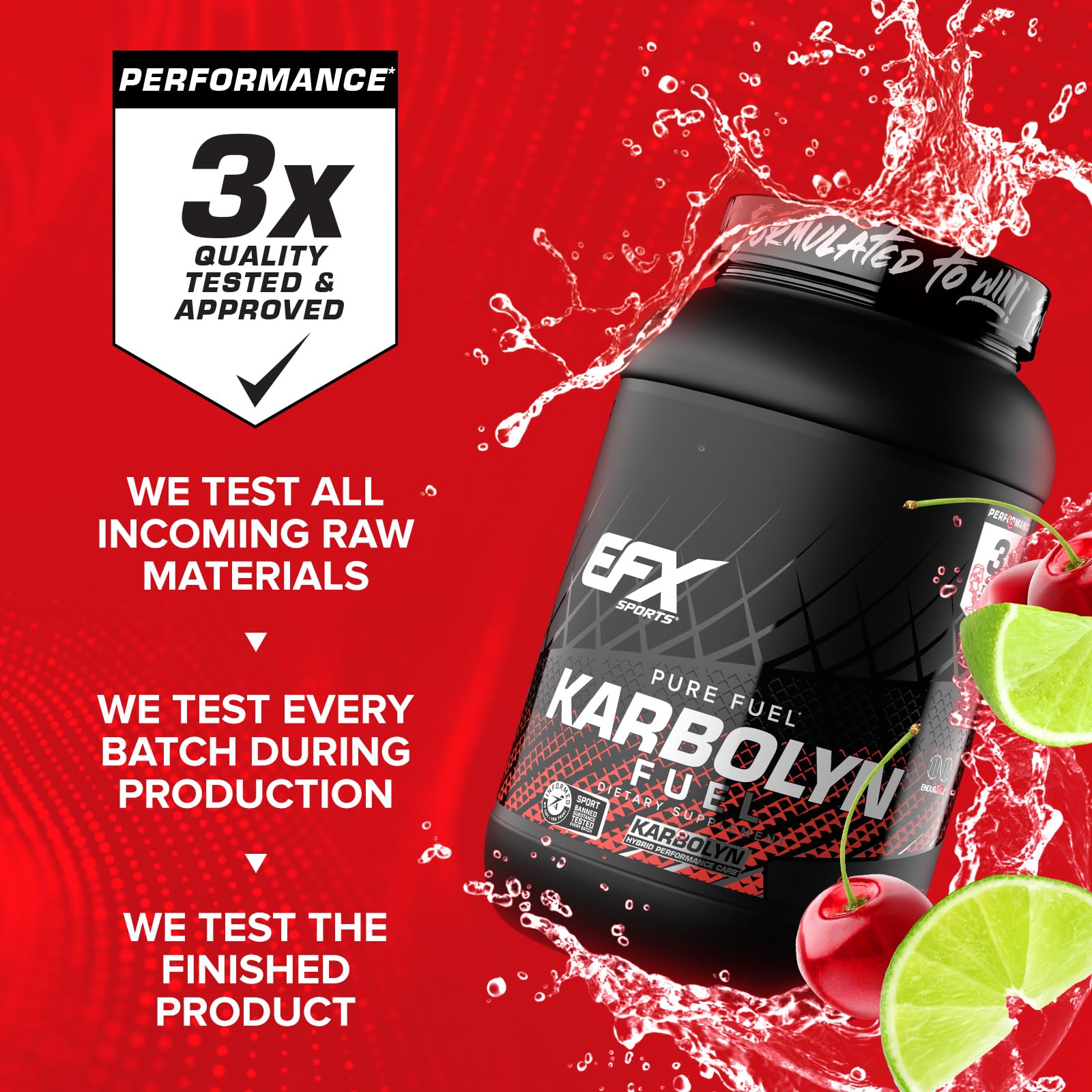 EFX Sports Karbolyn Fuel : étiquette produit claire et lisible.