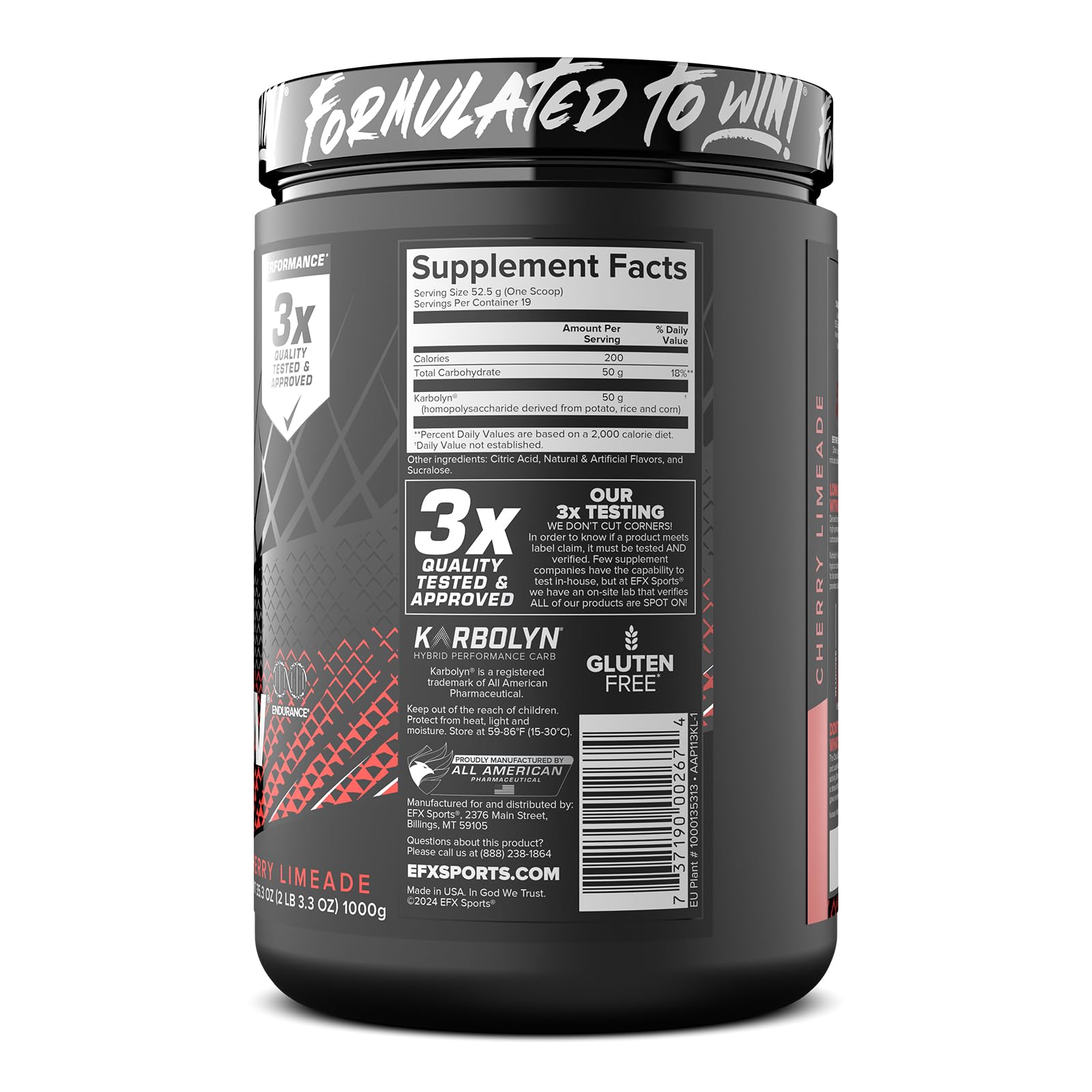 EFX Sports Karbolyn Fuel - goût Cherry Limeade