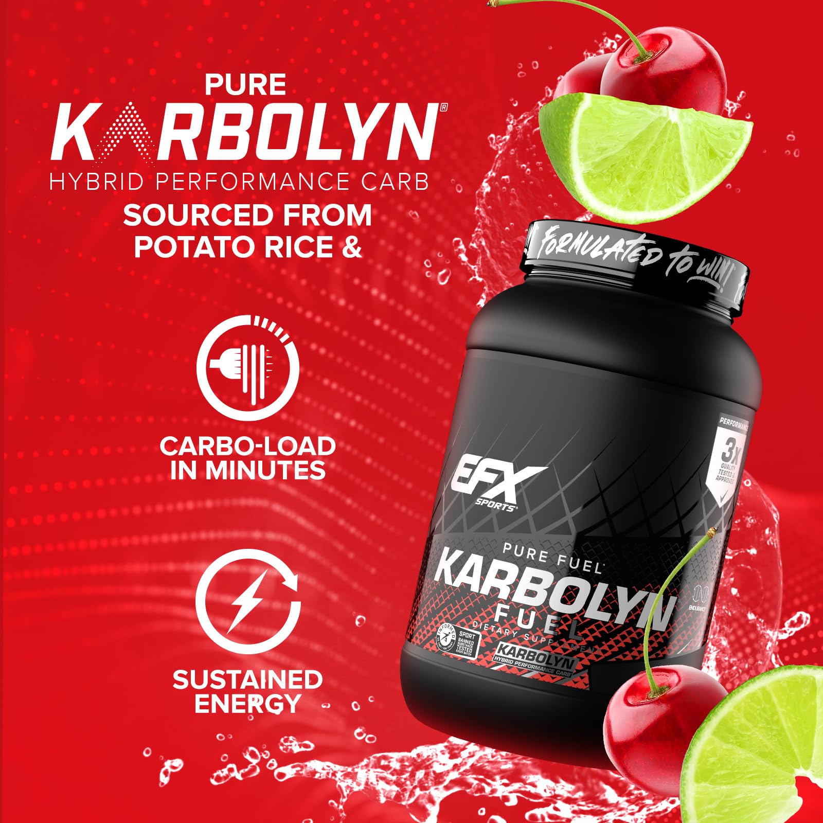 EFX Sports Karbolyn Fuel : mélange dans un verre transparent.