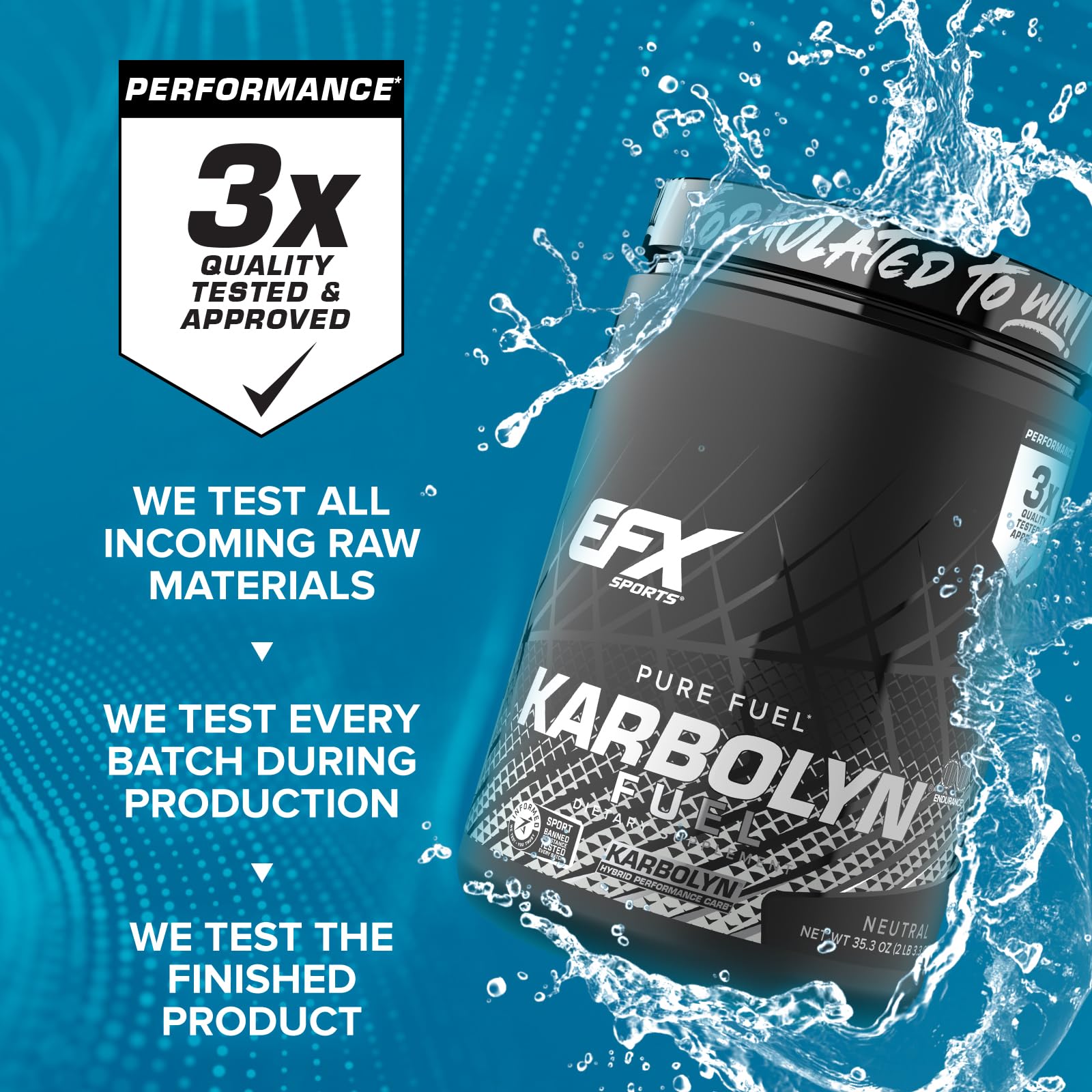 EFX Karbolyn Fuel, post-entraînement, récupération énergétiquement soutenue