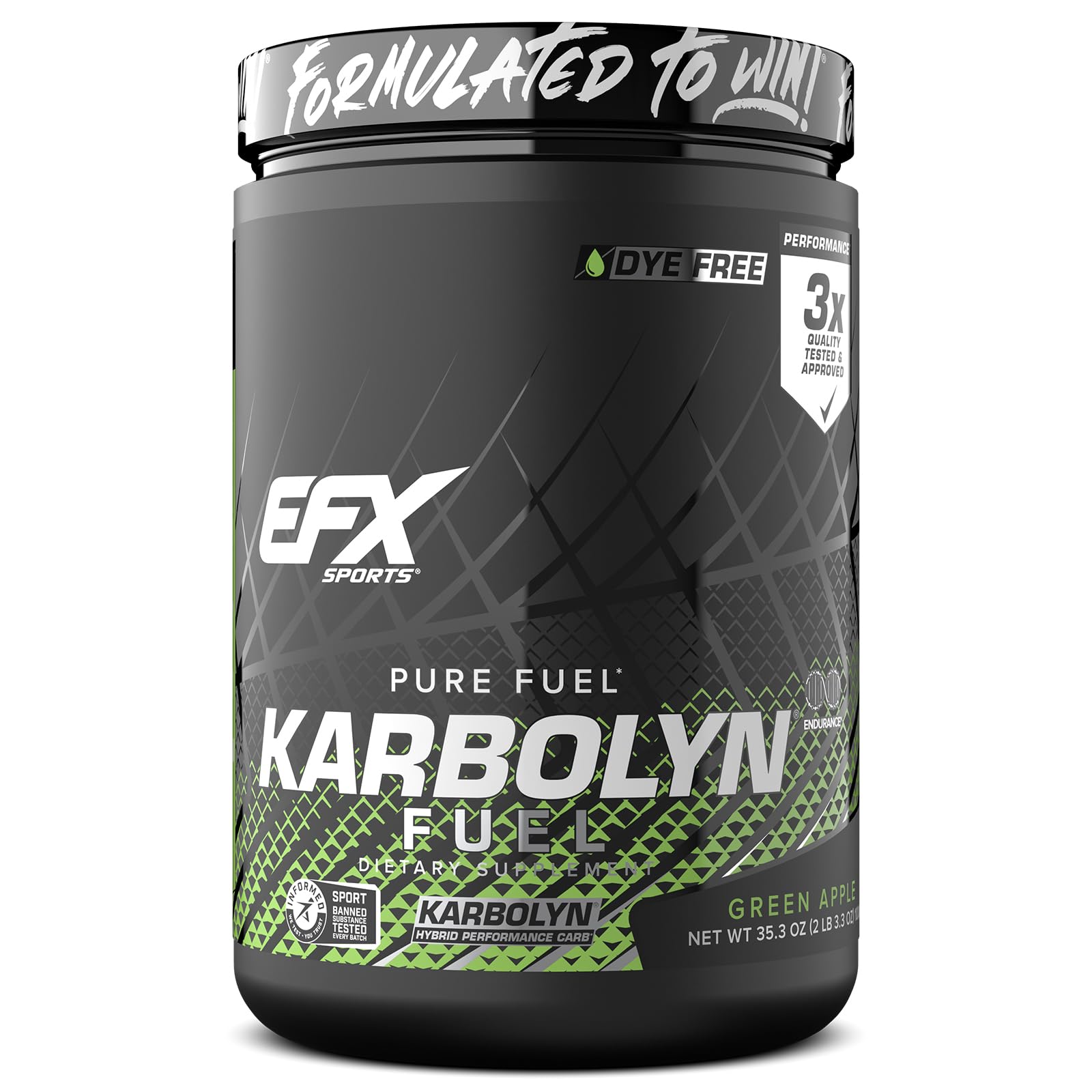 EFX Sports Karbolyn Fuel: poudre énergie rapide pour démarrer l'entraînement.