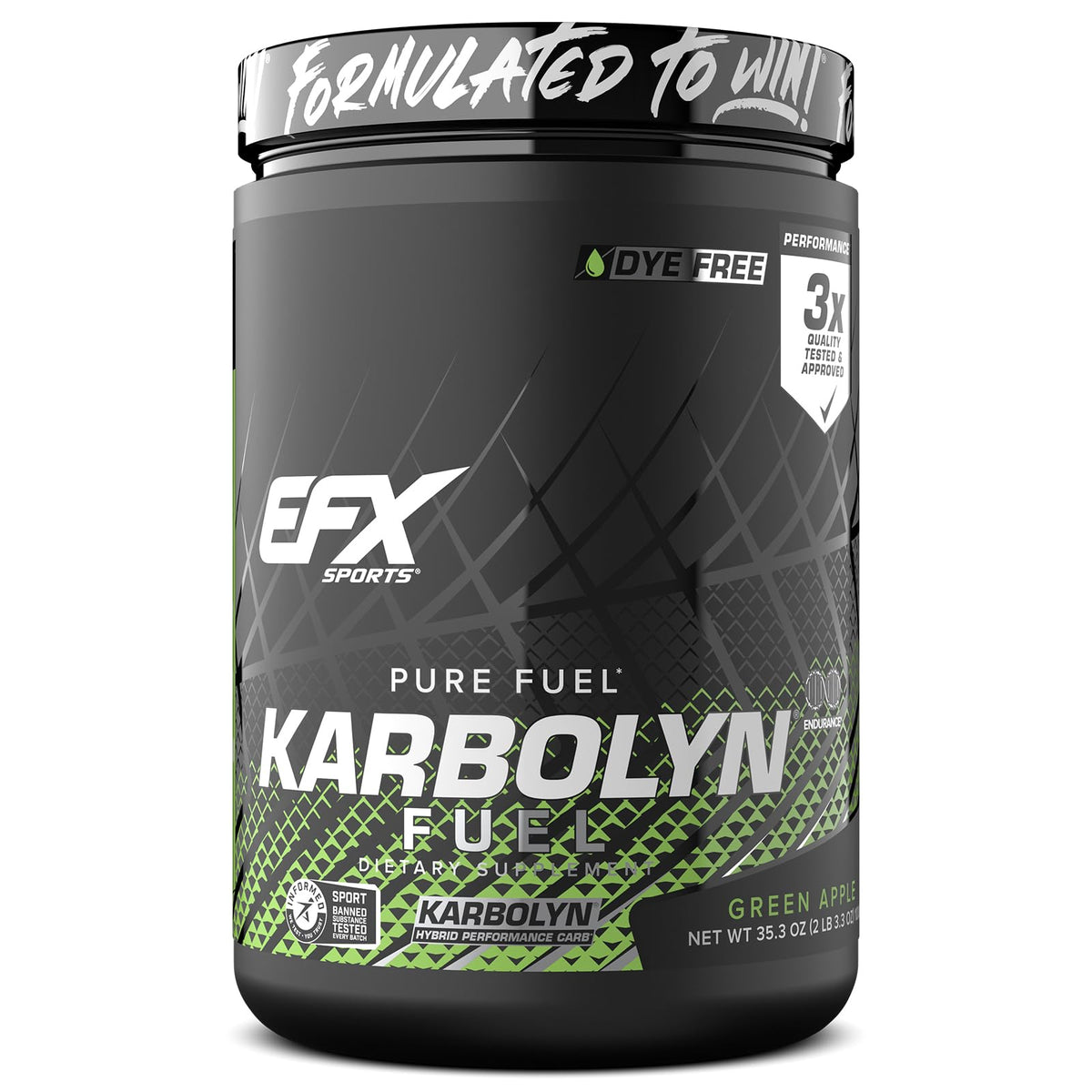 EFX Sports Karbolyn Fuel: poudre énergie rapide pour démarrer l'entraînement.