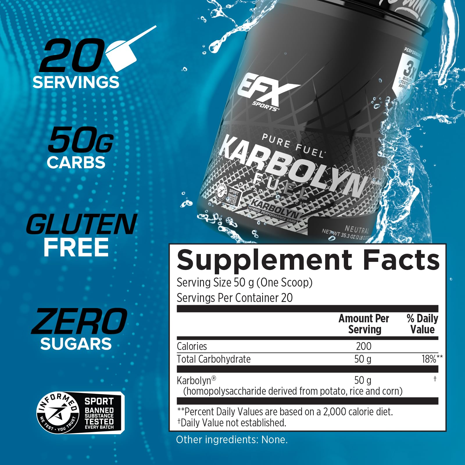EFX Karbolyn Fuel, pré-entraînement, énergie prête pour efforts intenses