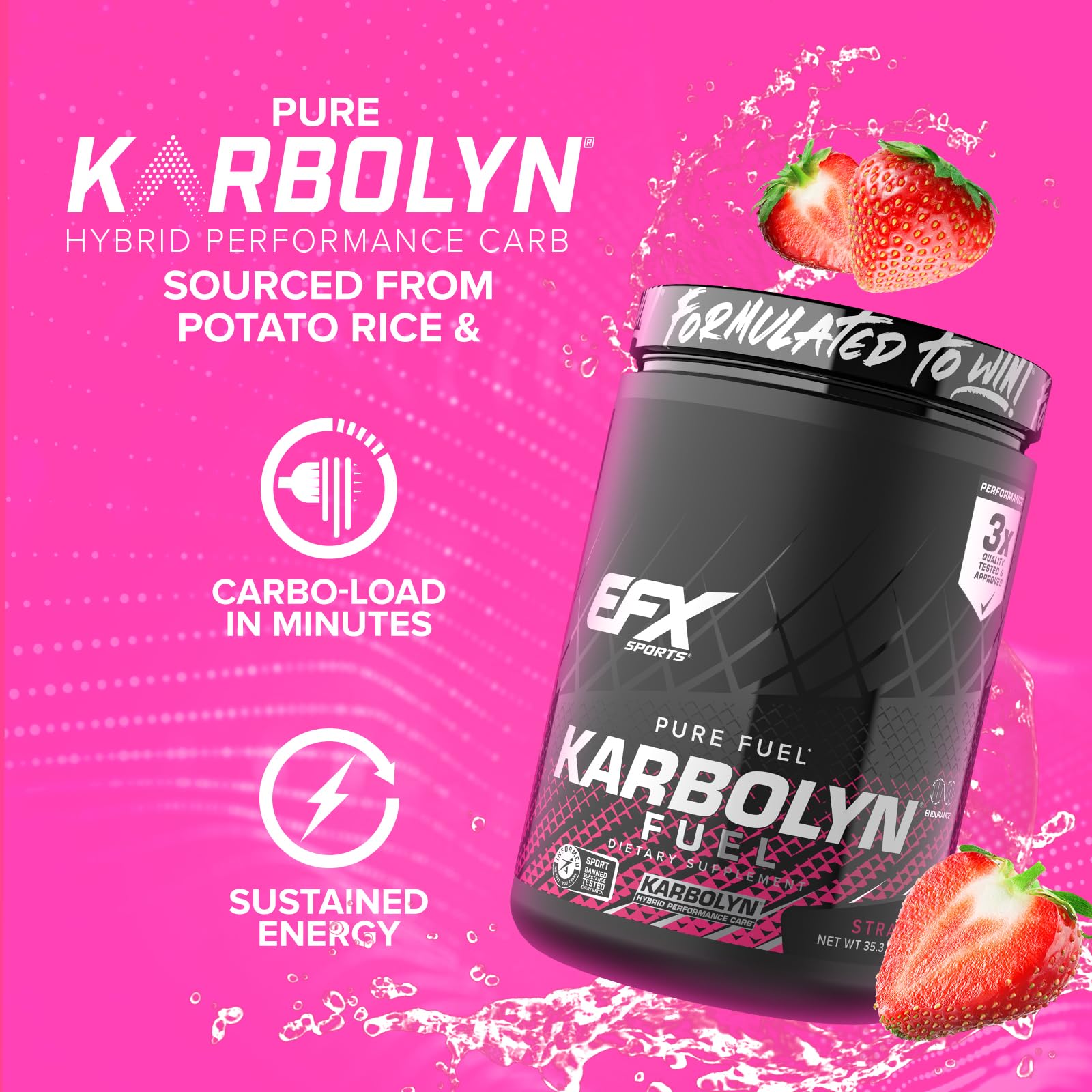 EFX Sports Karbolyn Fuel, shaker prêt à mélanger pour l’entraînement