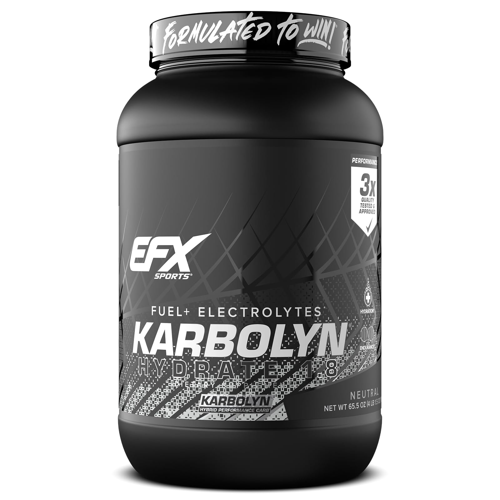 Karbolyn Hydrate d’EFX Sports: bouteille prête pour une hydratation rapide pendant l’entraînement.