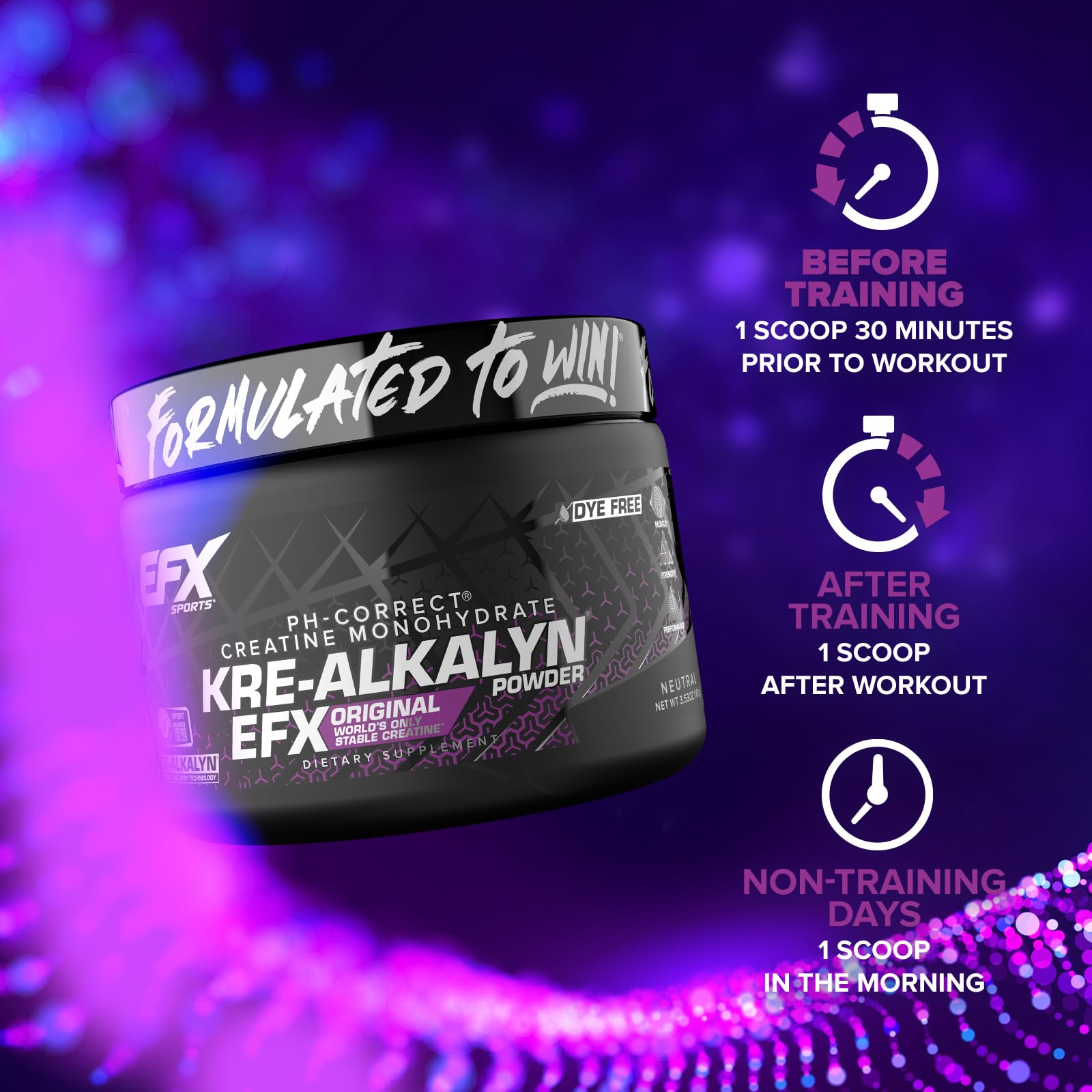 Contrôles qualité en chaîne garantissant la pureté de Kre-Alkalyn EFX.