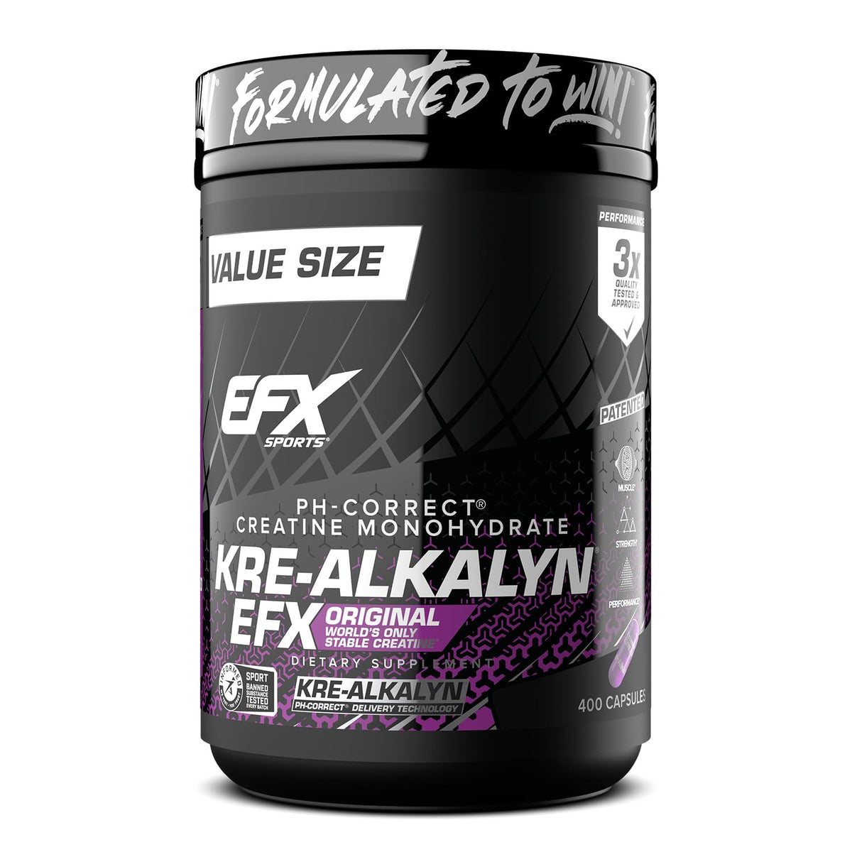 Kre-Alkalyn EFX en bouteille, soutien potentiel à la performance.