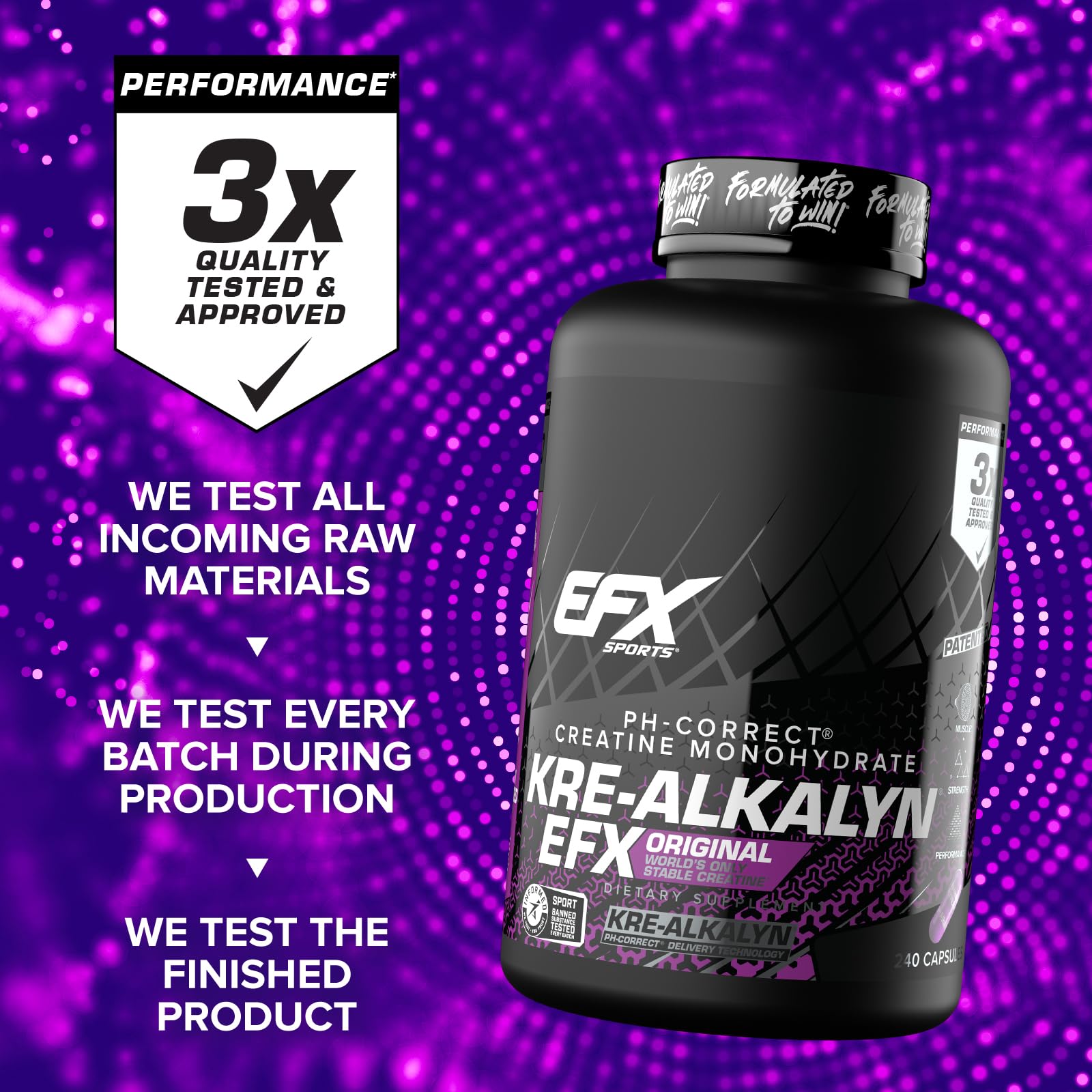 Contrôles qualité internes sur le flacon Kre-Alkalyn EFX