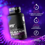 EFX Kre-Alkalyn EFX – Emballage 60 portions et 120 gélules faciles à stocker.