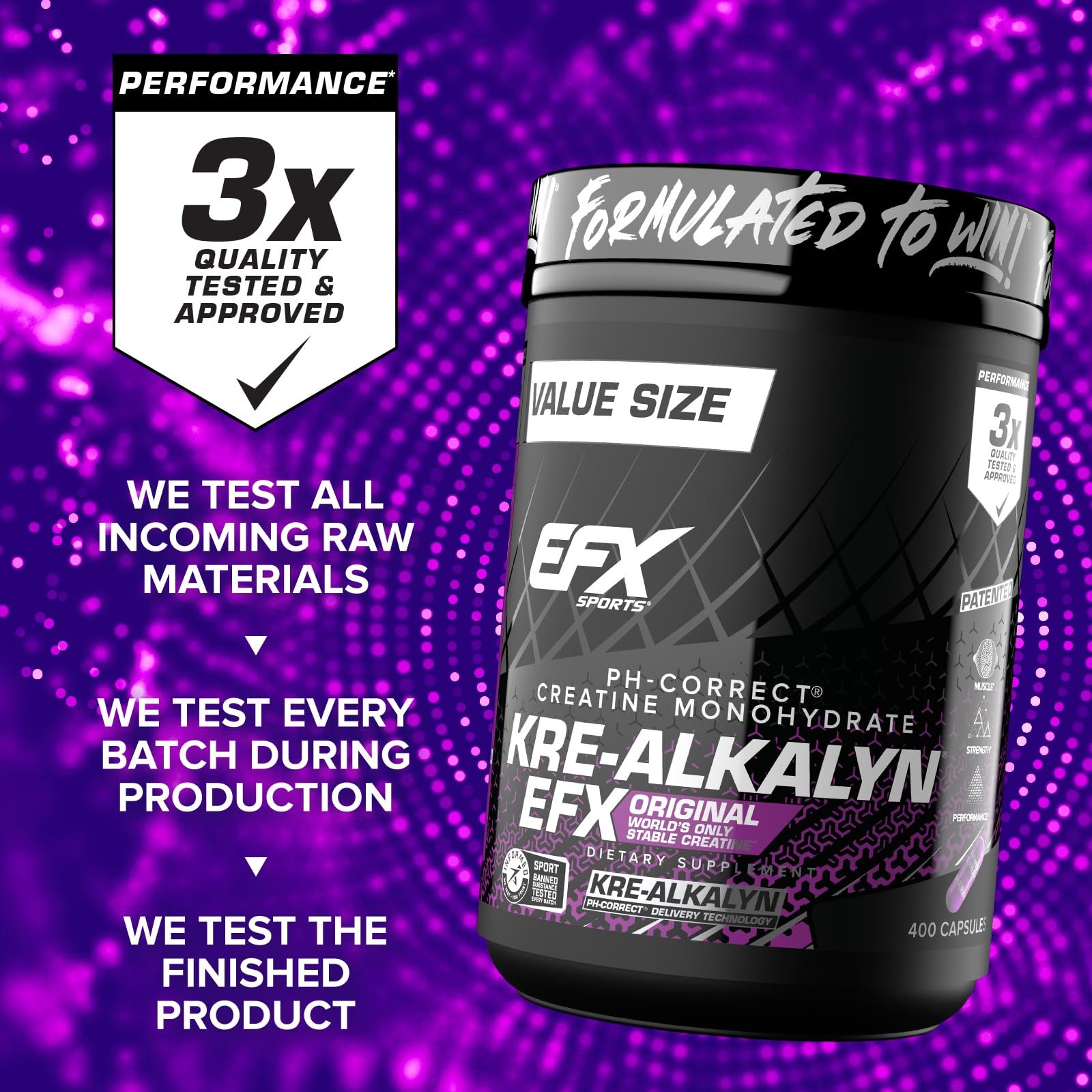 Gélules Kre-Alkalyn EFX pendant l’entraînement, soutien potentiel à la force.
