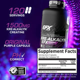 Étiquette Kre-Alkalyn EFX affichant le pH Correct et la pureté