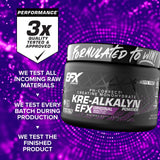 Étiquette certifiée Informed Sport sur Kre-Alkalyn EFX.