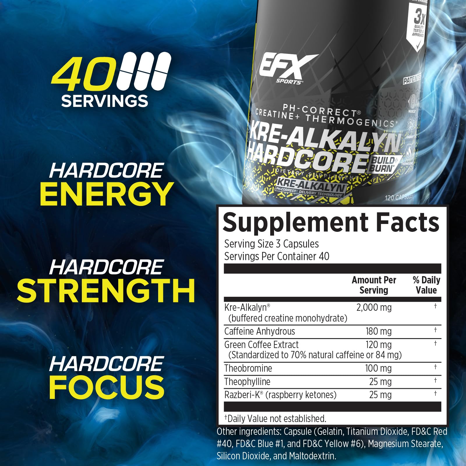 Doseur intégré de Kre-Alkalyn Hardcore pour mesurer la dose