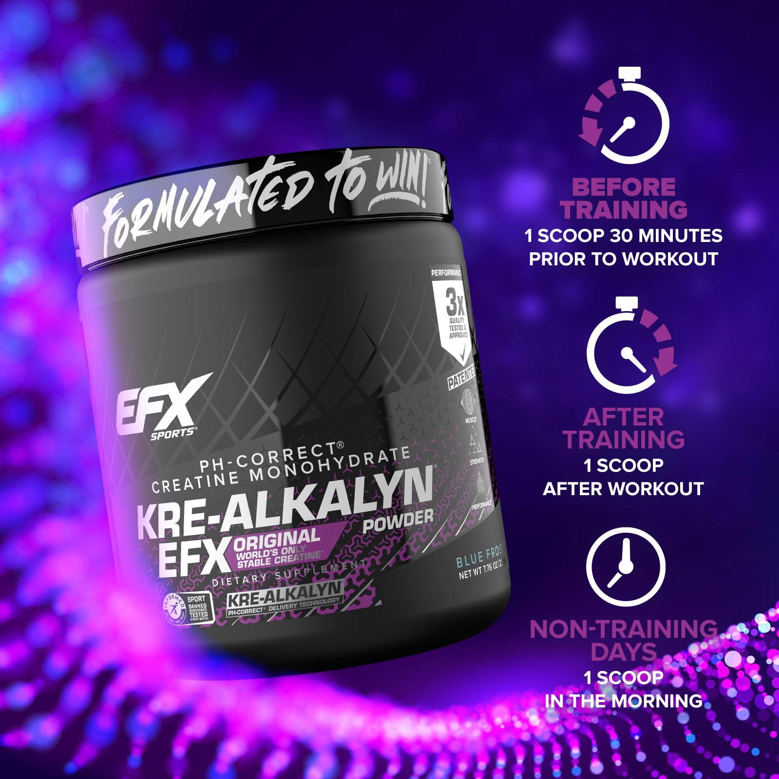 Utilisation Kre-Alkalyn EFX avant et après entraînement