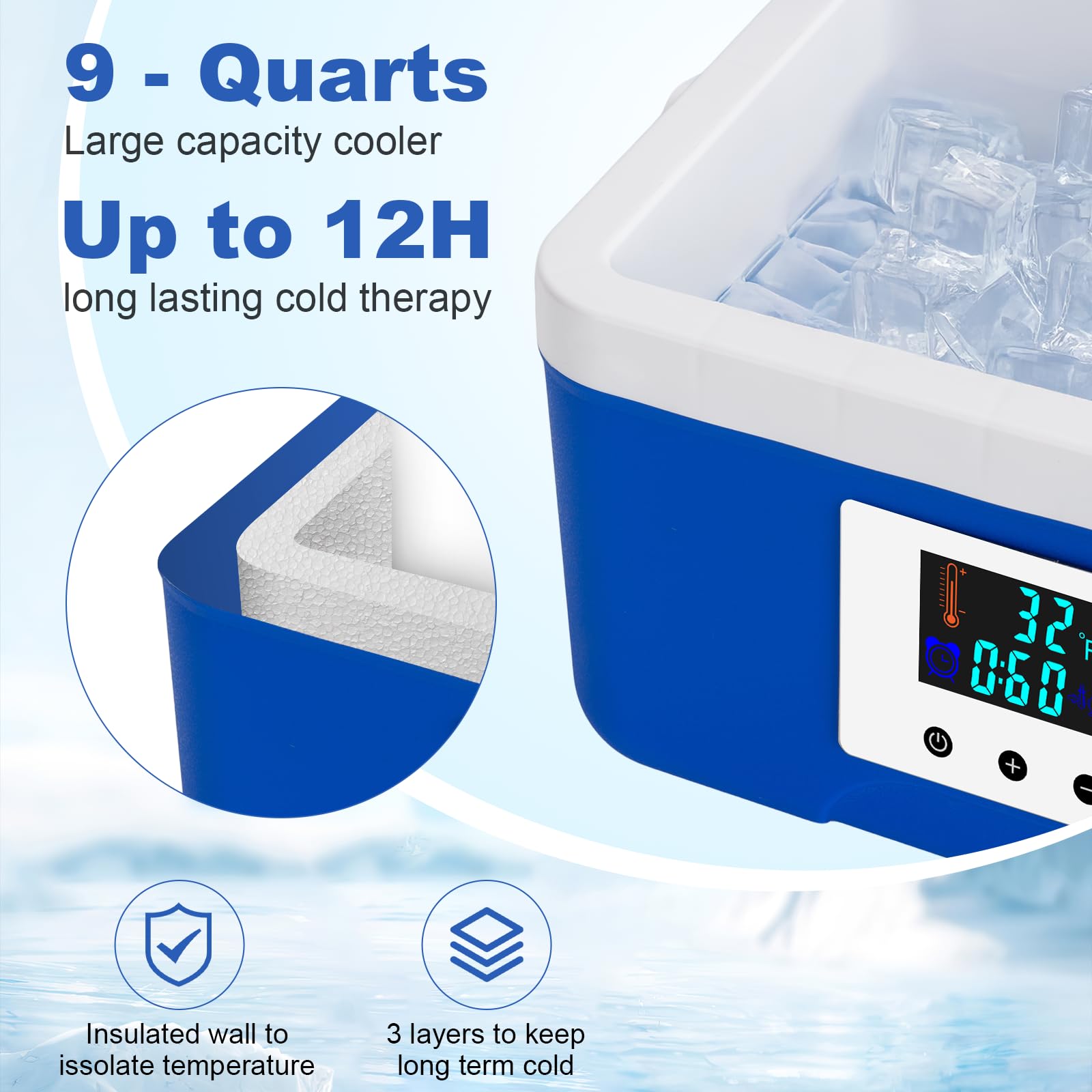 Egfvcbo reservoir 9 litres: réservoir généreux qui maintient le froid longtemps.