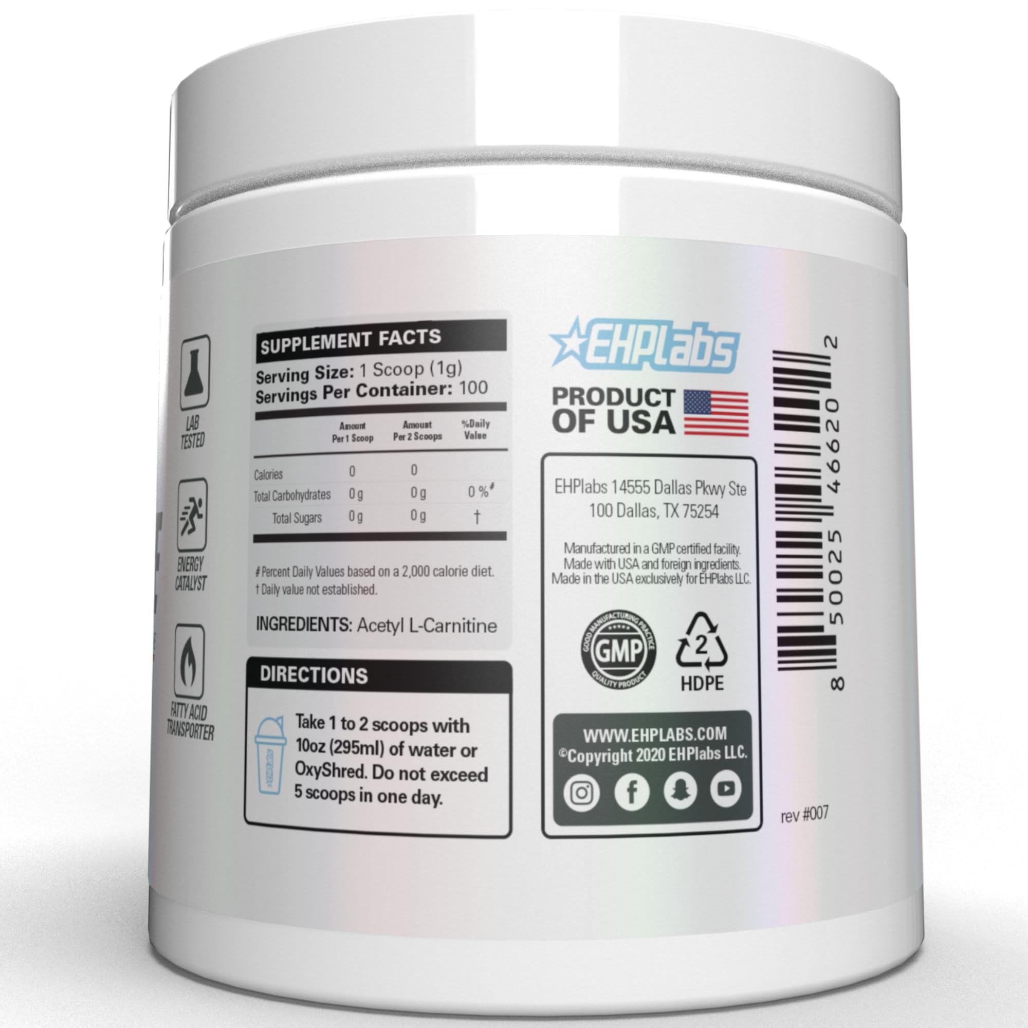 Contrôle qualité et fabrication américaine pour la poudre Acétyl L-Carnitine.