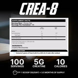 EHP Labs CREA-8 poudre micronisée, dissolution rapide dans l eau ou le jus.