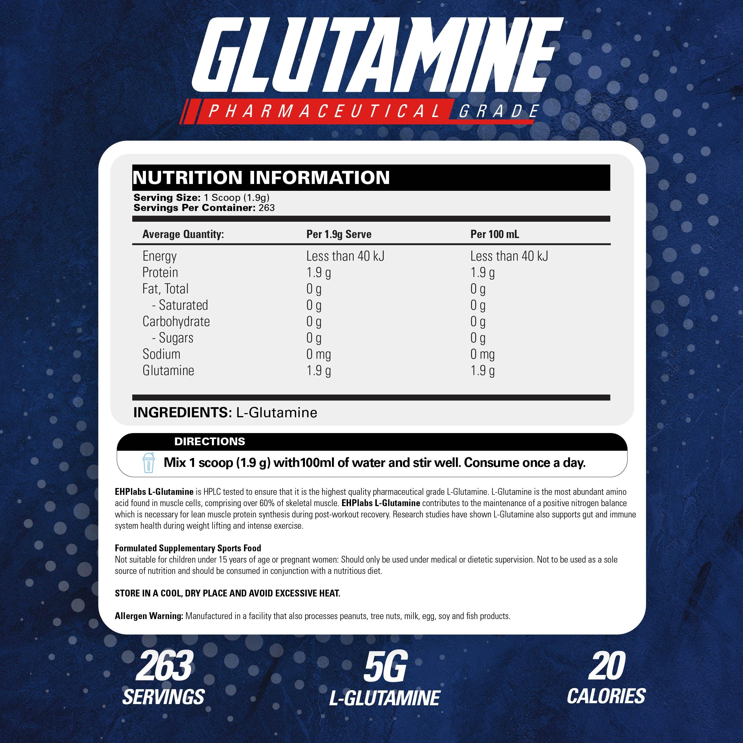 Doseur inclus pour mesurer facilement L-Glutamine et soutenir l’entraînement