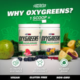 Ingrédients kelp et chlorella dans OxyGreens pour un mélange nutritif