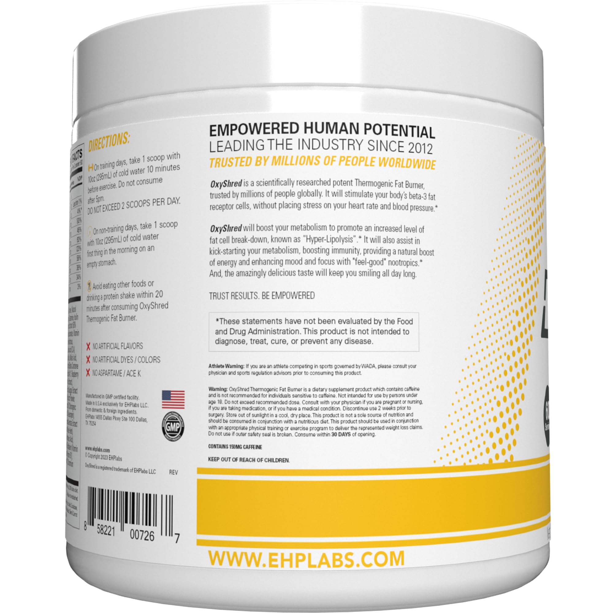 OxyShred EHP Labs énergie durable pour l’entraînement
