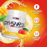 OxyShred EHP Labs gobelet pré-entraînement mangue, mélange facile