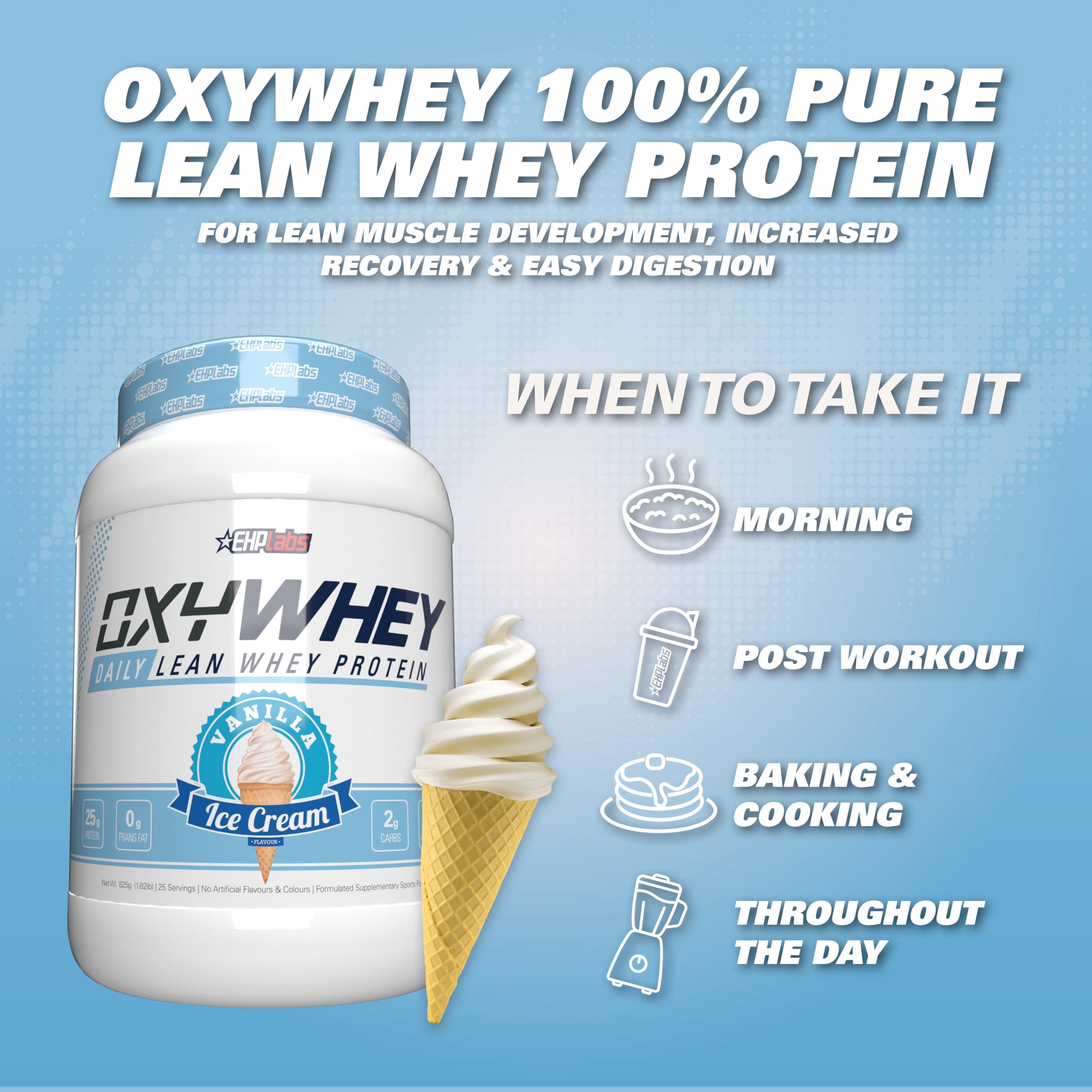Mélange rapide d'OxyWhey: texture lisse et agréable.