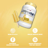 OxyWhey mélange shake froid: boisson riche en protéines après séance.