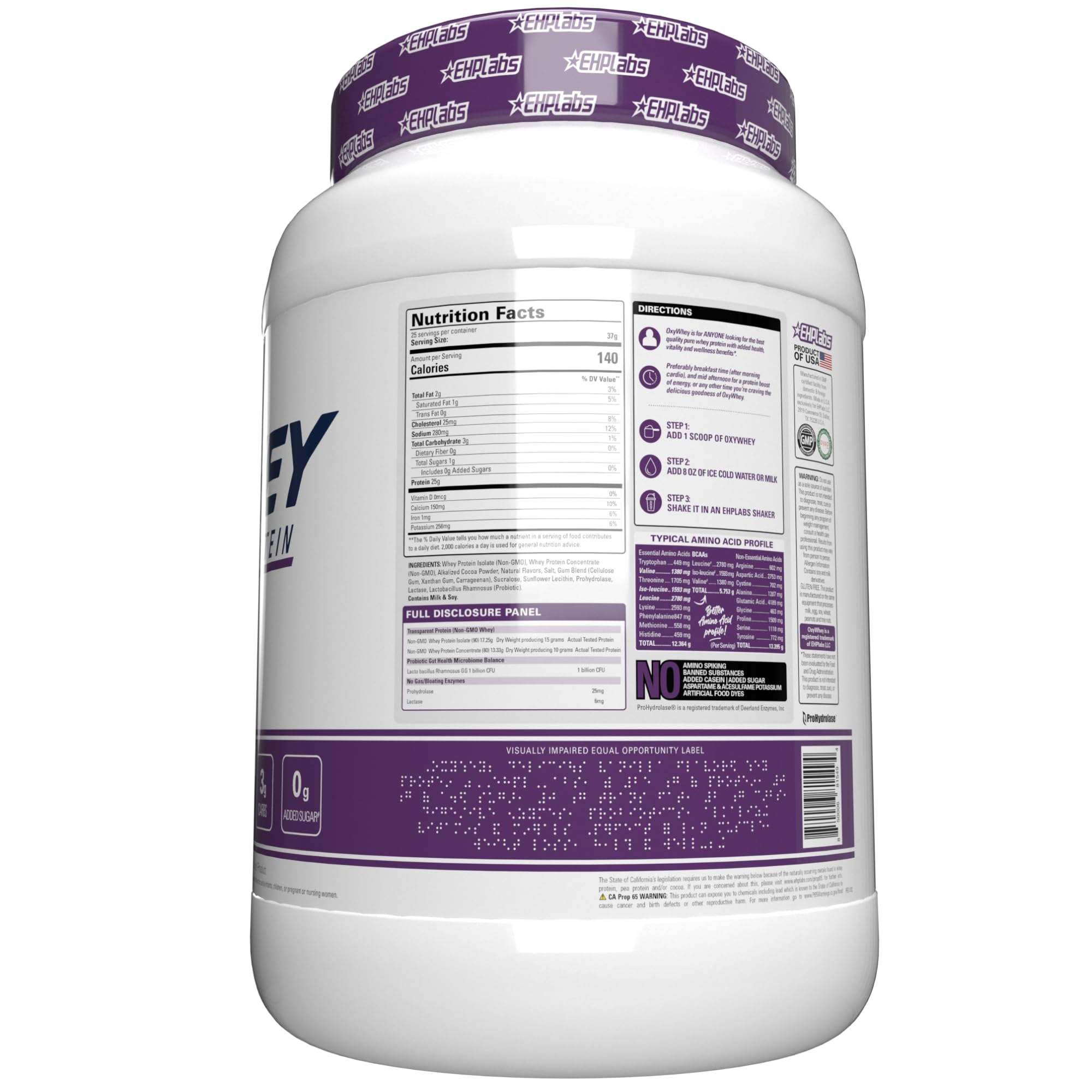 EHP Labs OxyWhey portions-25 : prêt à l'emploi pour 25 portions
