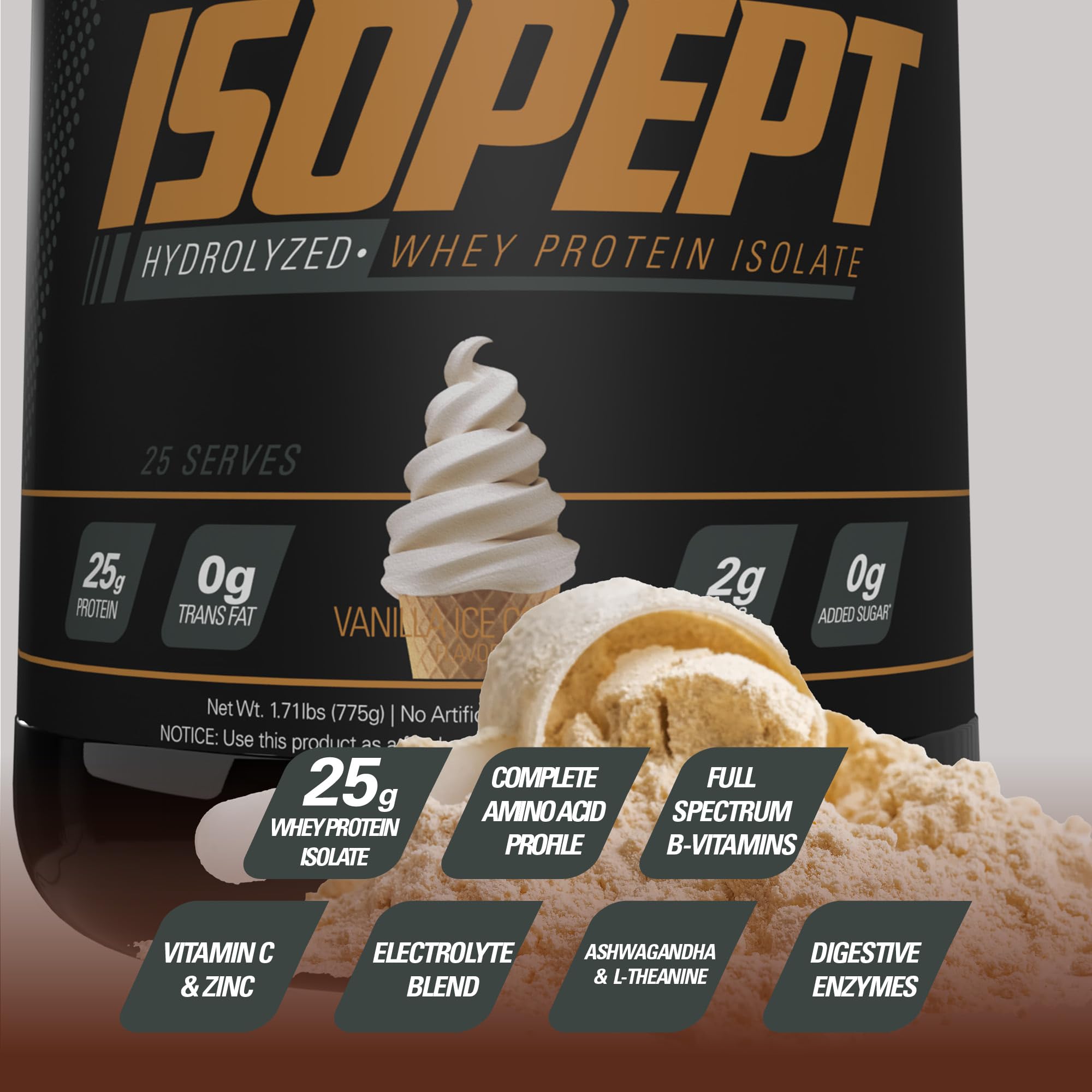 EHPlabs IsoPept emballage clair, protéines de qualité pour le quotidien
