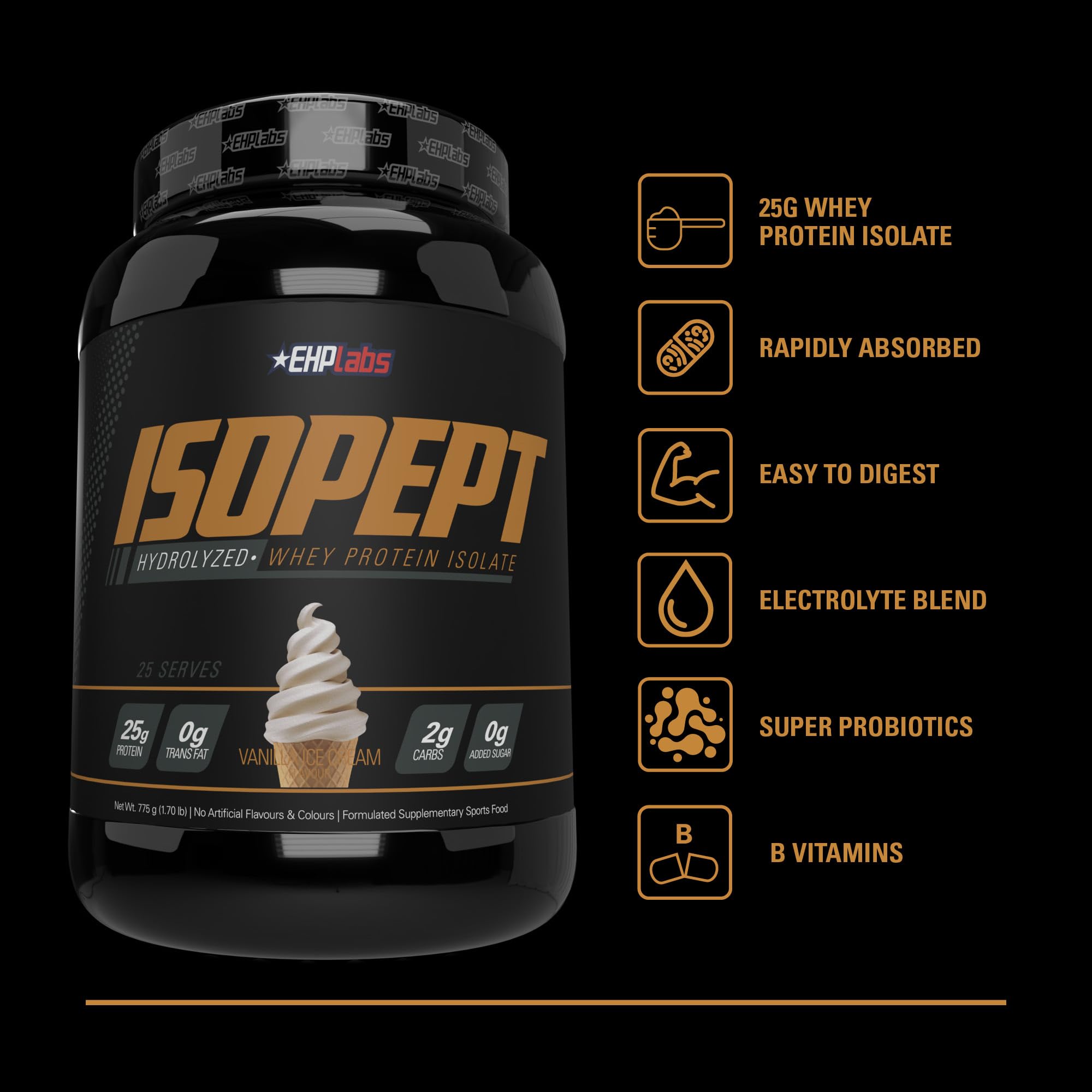 EHPlabs IsoPept shaker avec bouchon, pratique pour vos shakes post-entraînement