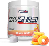 OxyShred par EHP Labs en pot, poudre pre-entraînement prête à l'emploi.