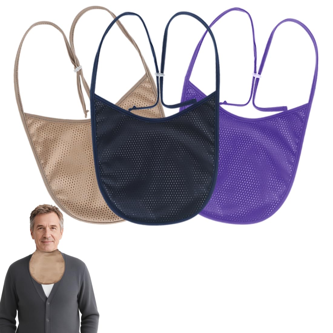 Couvre-tracheostomie EHUELDER khaki, respirant et réutilisable au quotidien.