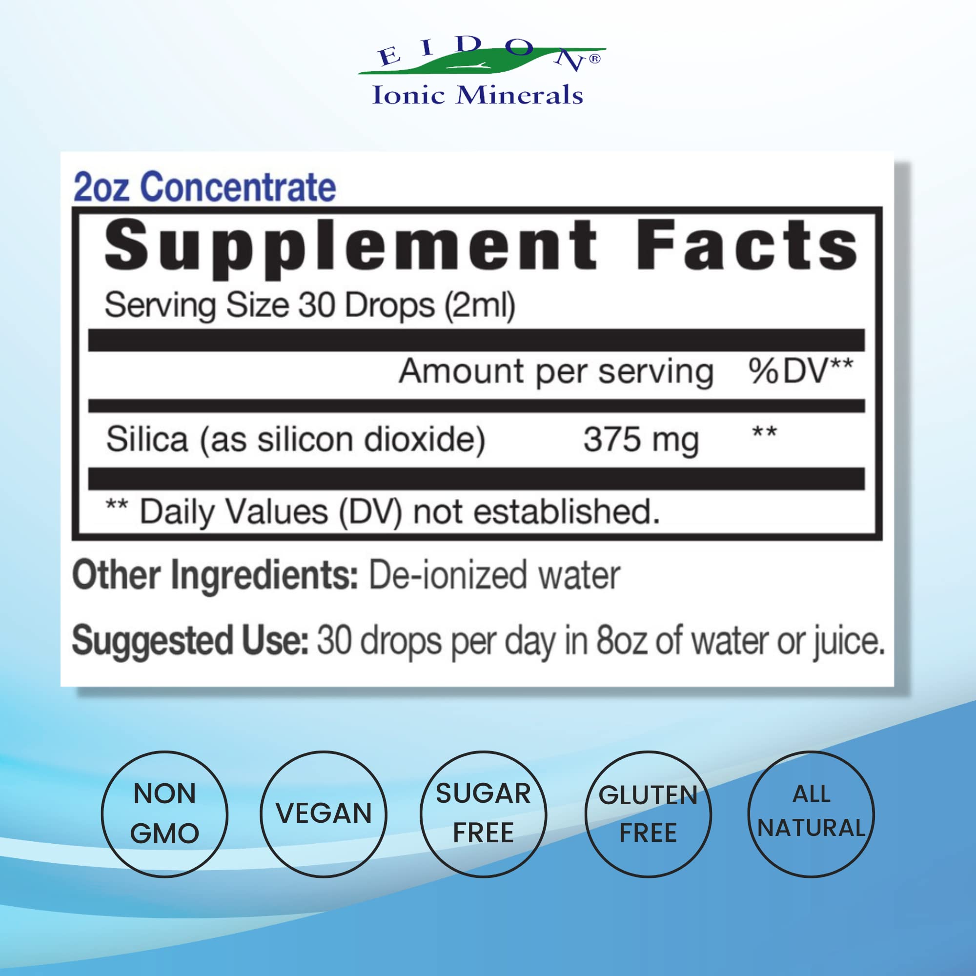 Eidon Liquide Silice Concentre – compte-gouttes pour dosage précis dans l'eau